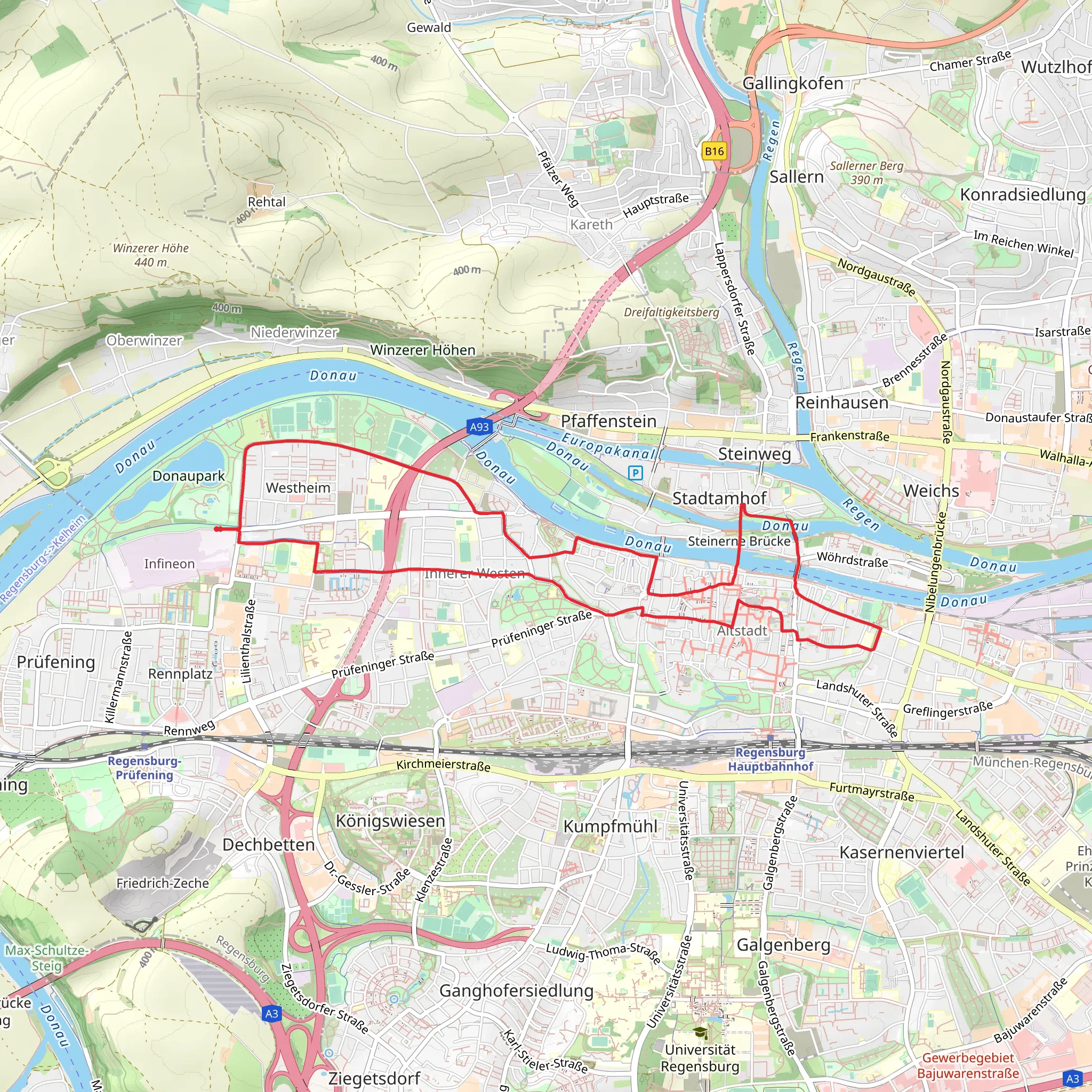 Donau Suedarm via Donau Panoramaweg mobile static map