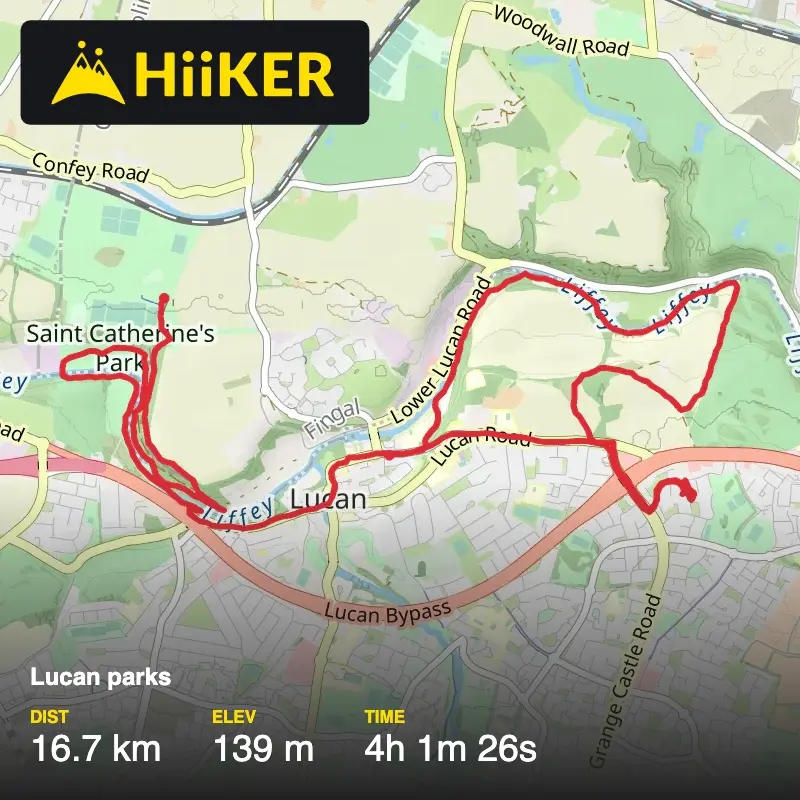 A map preview of the recording Lucan parks.