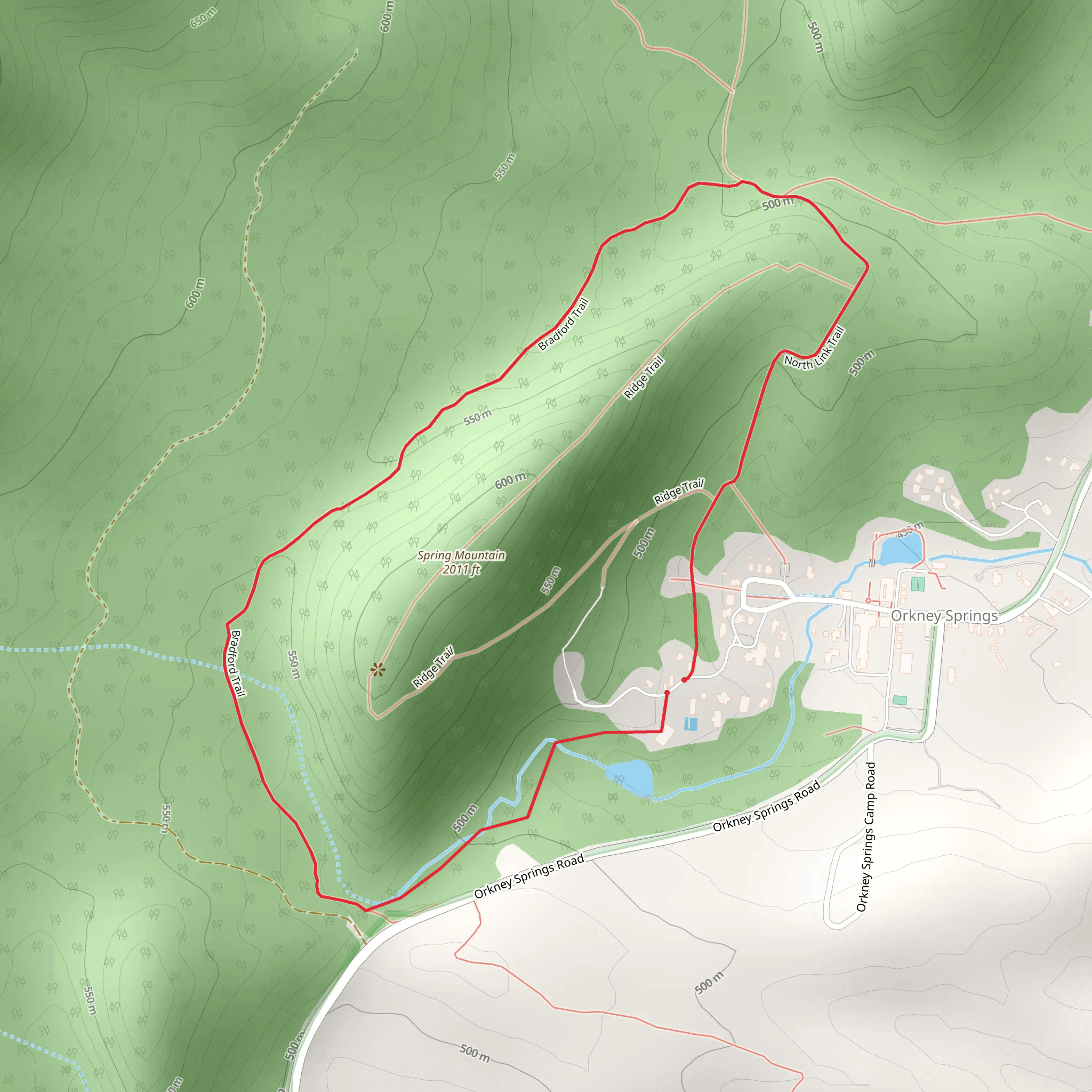 North Link Trail and Bradford Trail Loop mobile static map