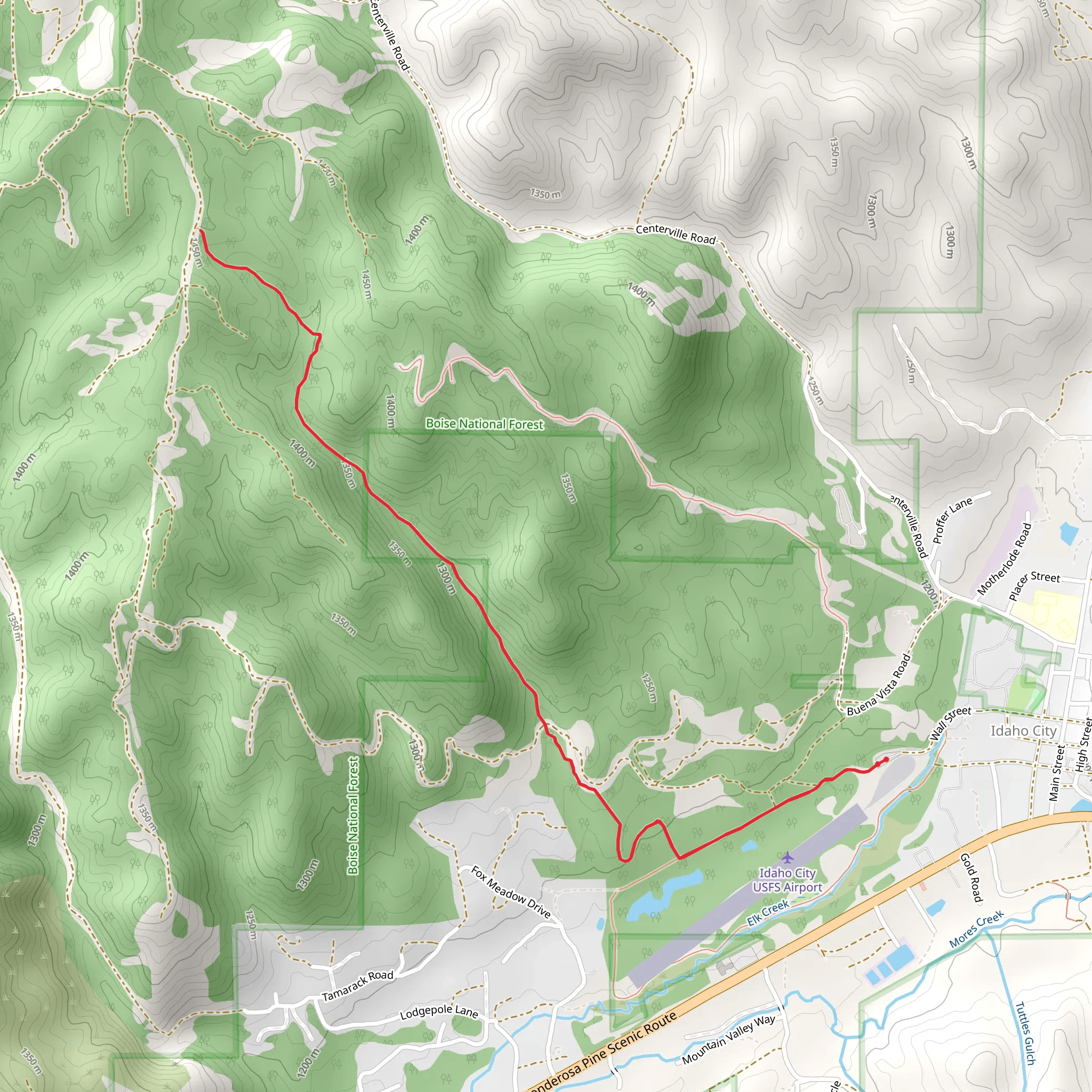Charcoal Gulch Trail mobile static map