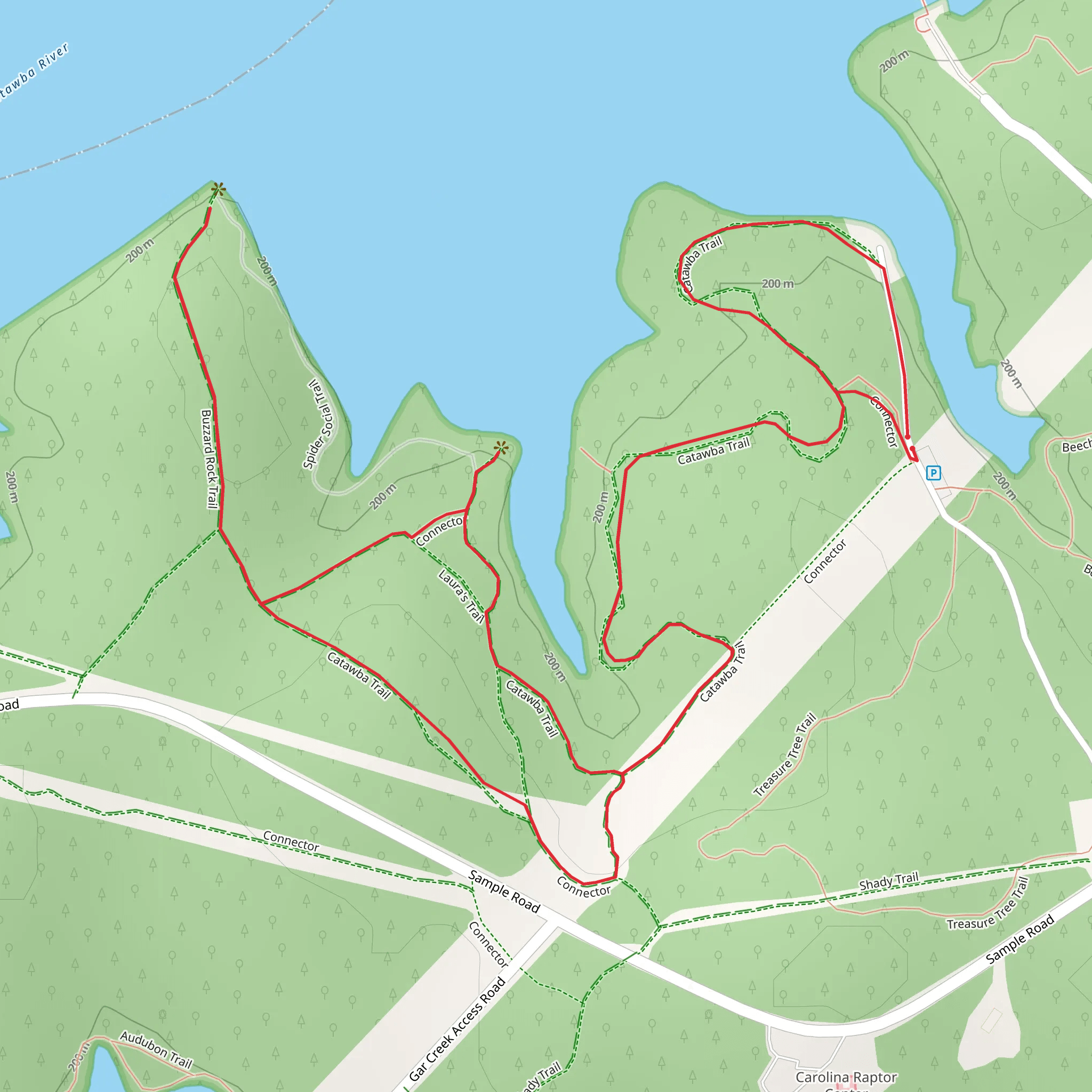 Catawba River via Laura's Trail and Catawba Trail mobile static map