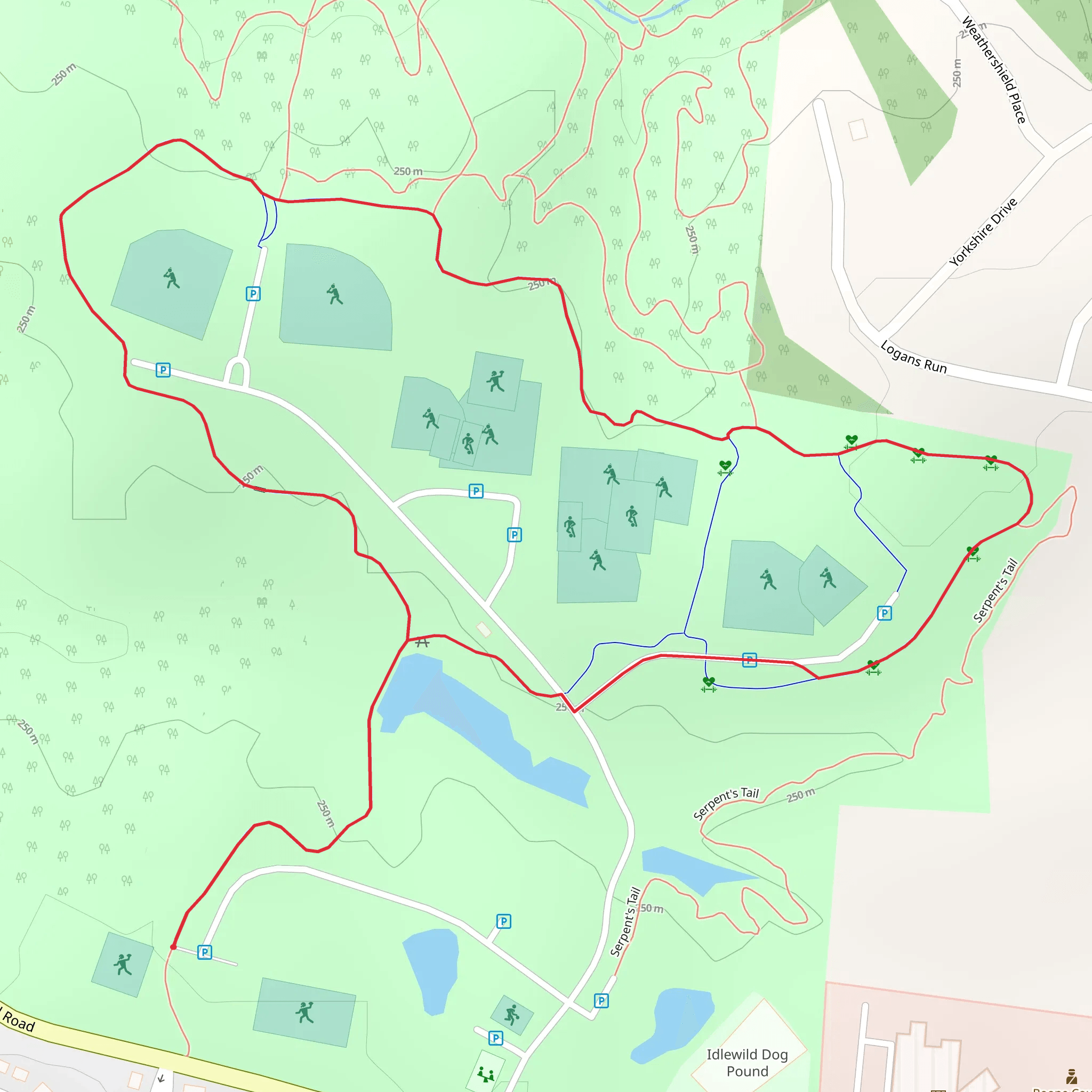 England-Idlewild Park Loop mobile static map