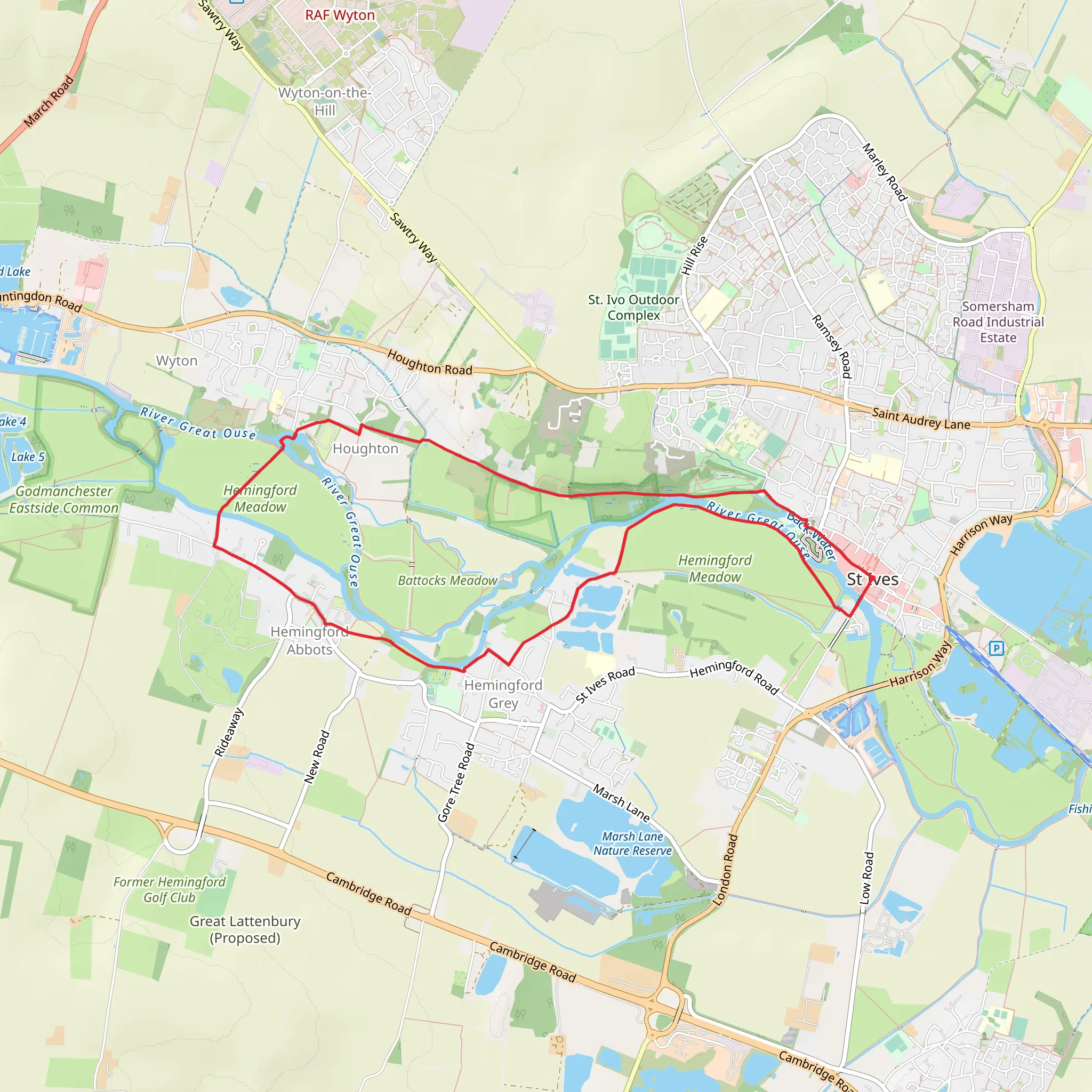 St Ives - Houghton and the Hemingfords mobile static map