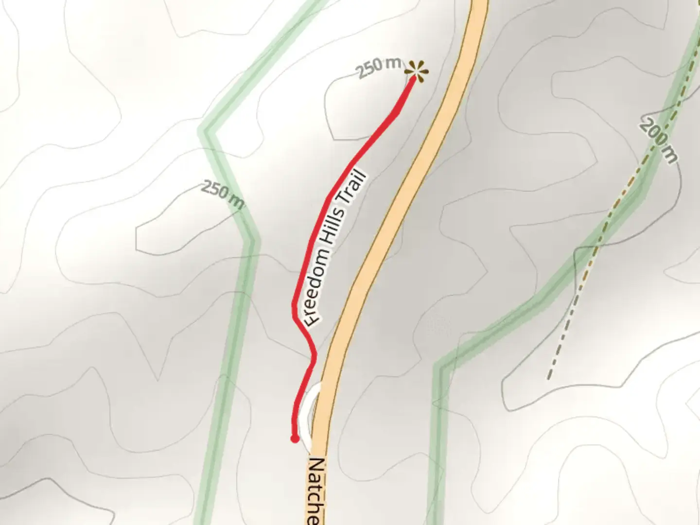 An image depicting the trail Freedom Hills Trail and its surrounding area.