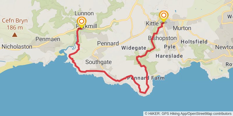 Snowdonia to the Gower Walk stage 21 Map