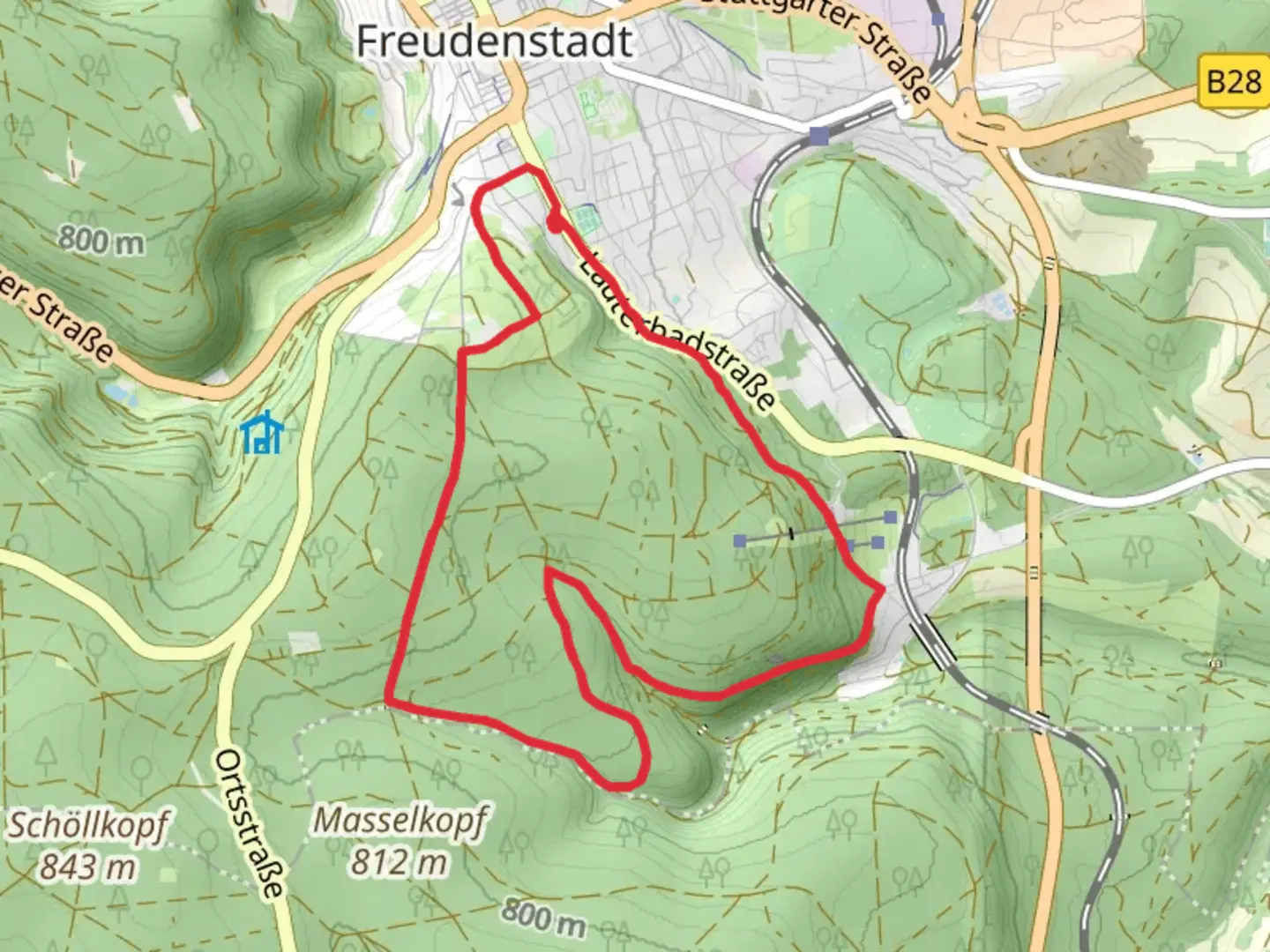An image depicting the trail Gaeurandweg and Am Lauterbaechle - Sauteichhuette Loop and its surrounding area.