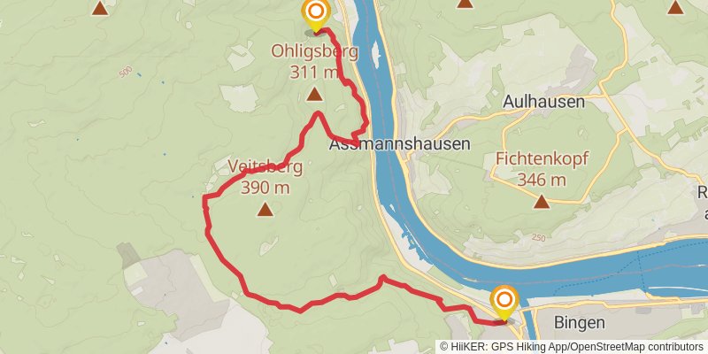 RheinBurgenWeg stage 12 Map