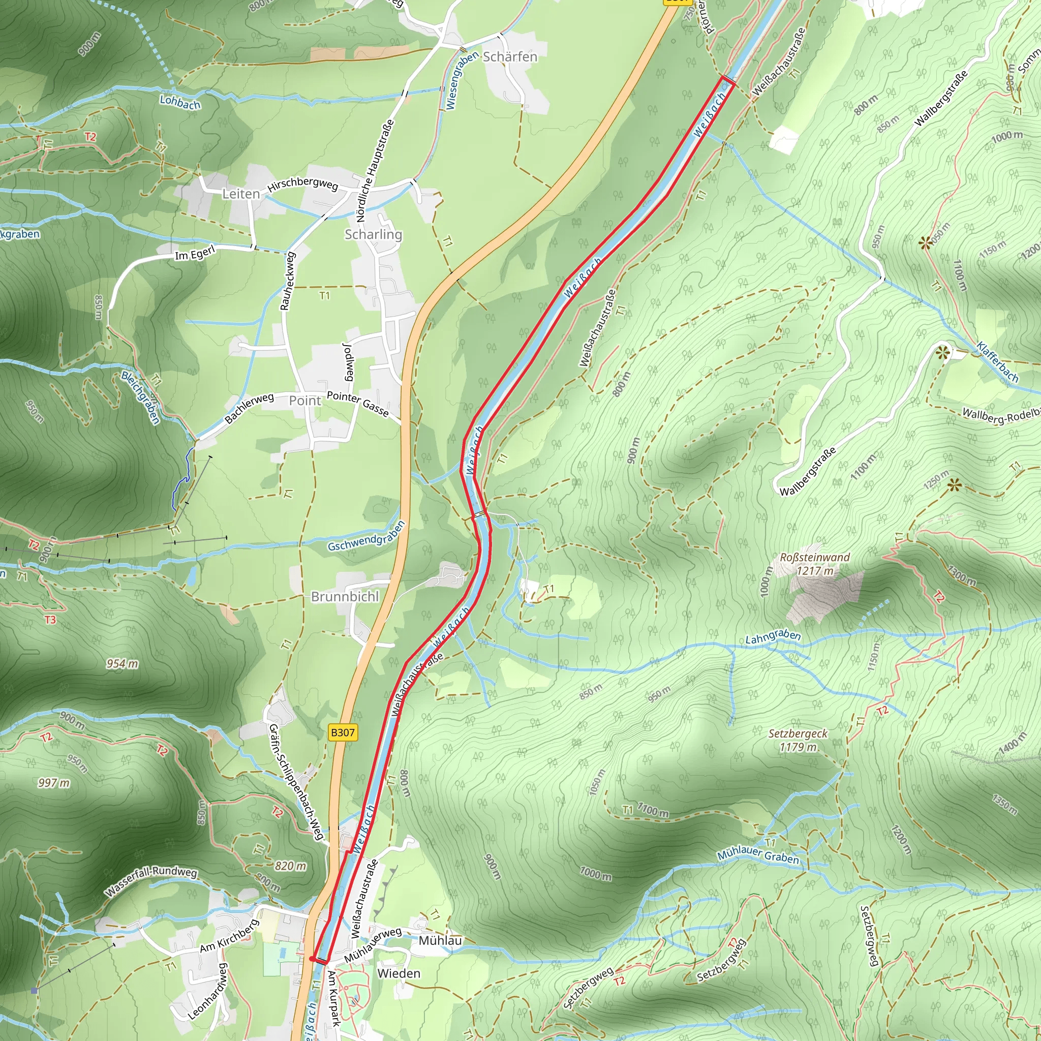 Weissach via Rathaus Weg mobile static map