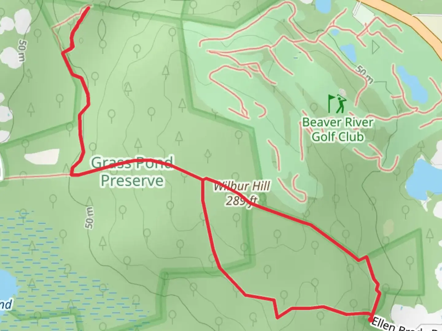 An image depicting the trail Blue and Wilbur Hill Loop Trail and its surrounding area.