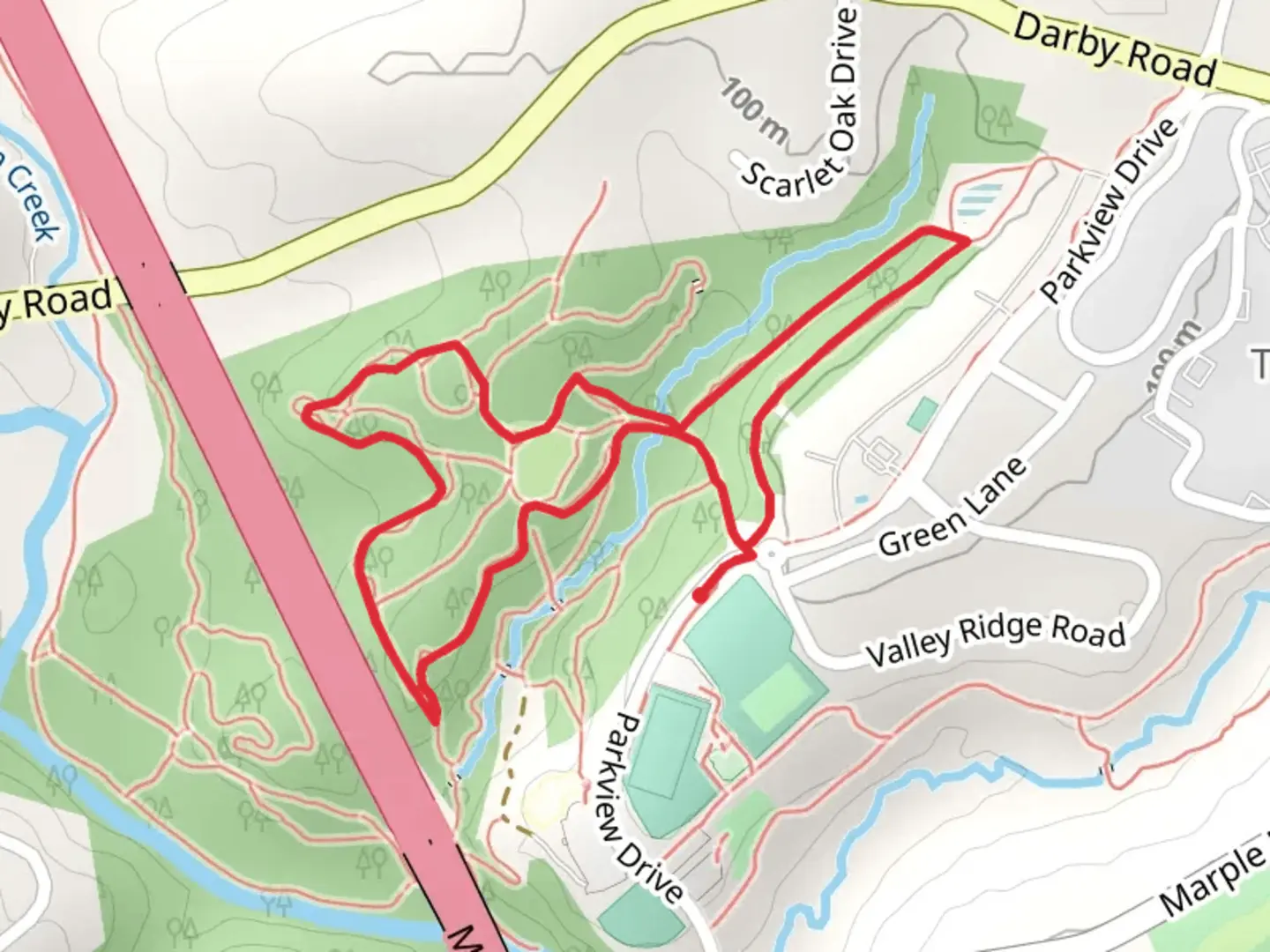 An image depicting the trail Athertyn Trail and Scout Trail Loop and its surrounding area.