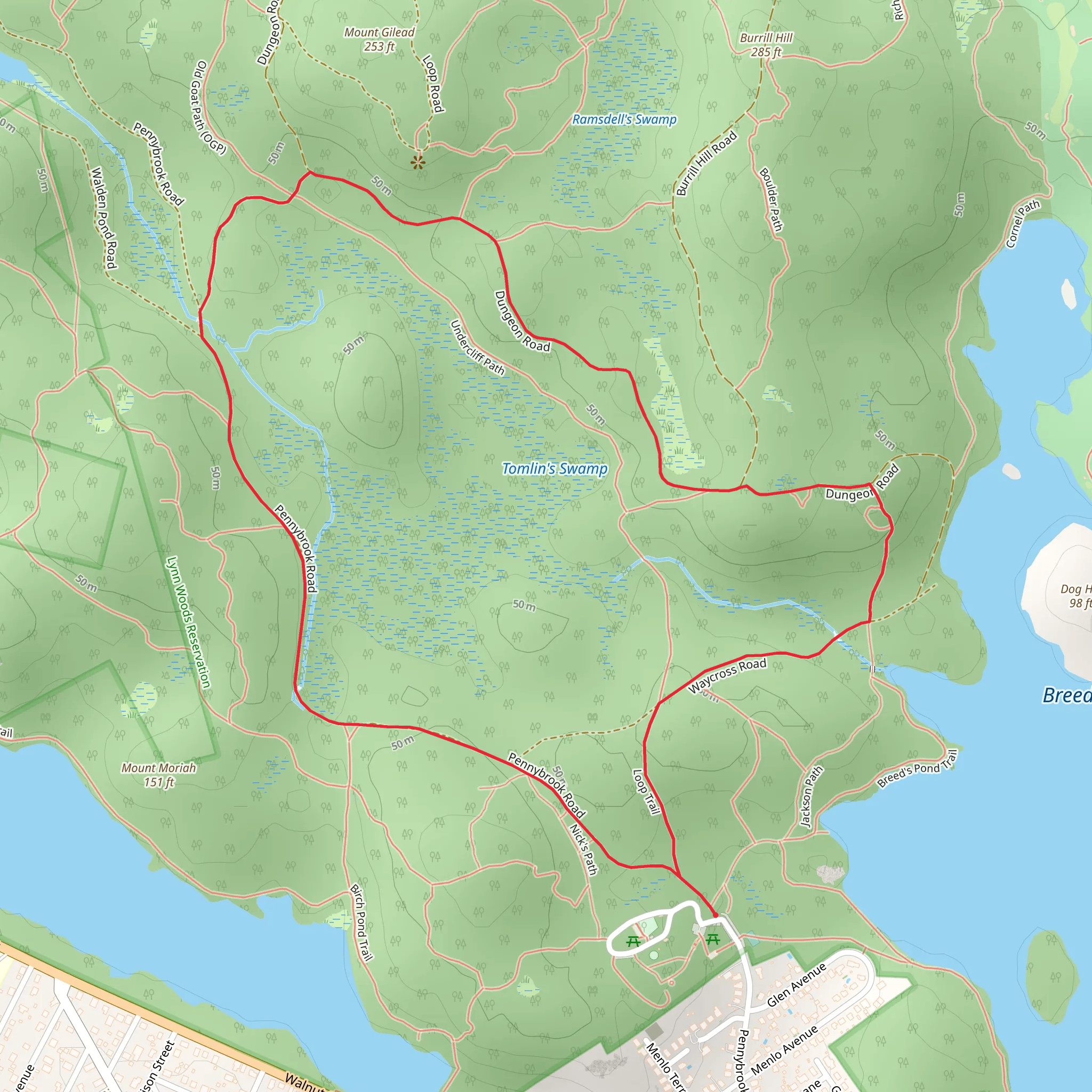 Mount Gilead Loop mobile static map