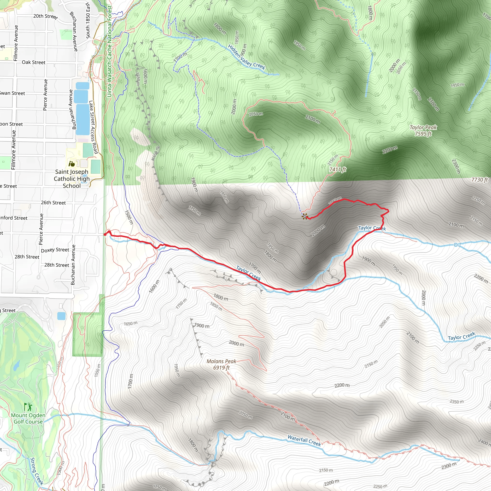 Taylor Canyon Trail mobile static map