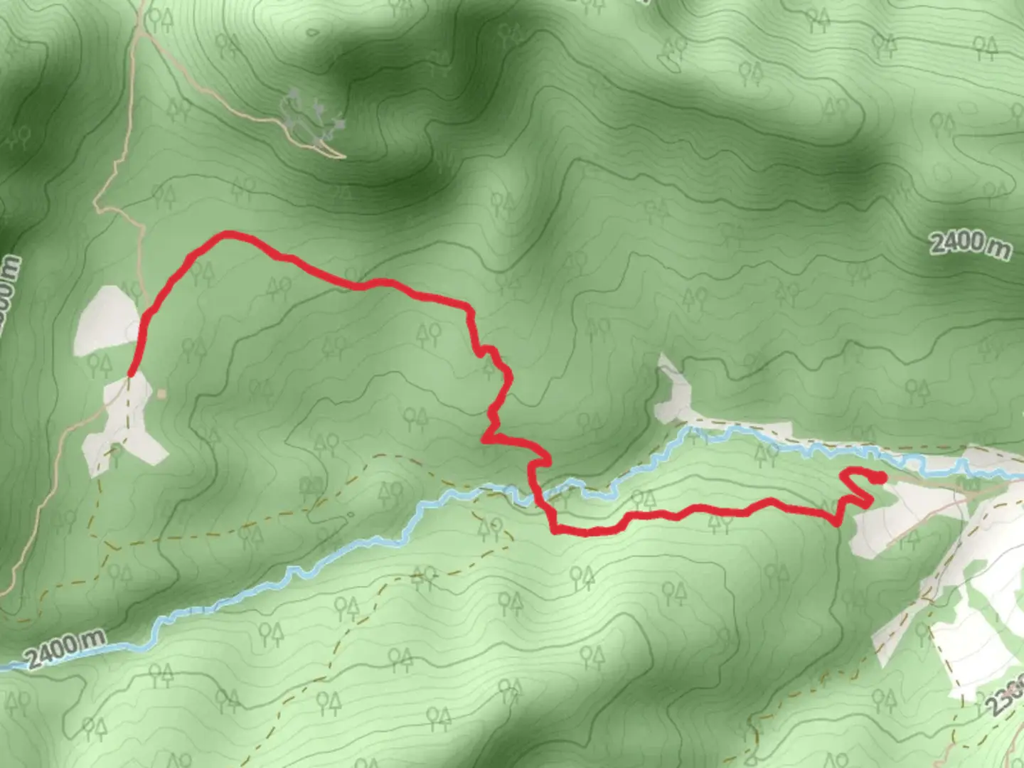 An image depicting the trail Lovers Leap to Miners Trail and its surrounding area.