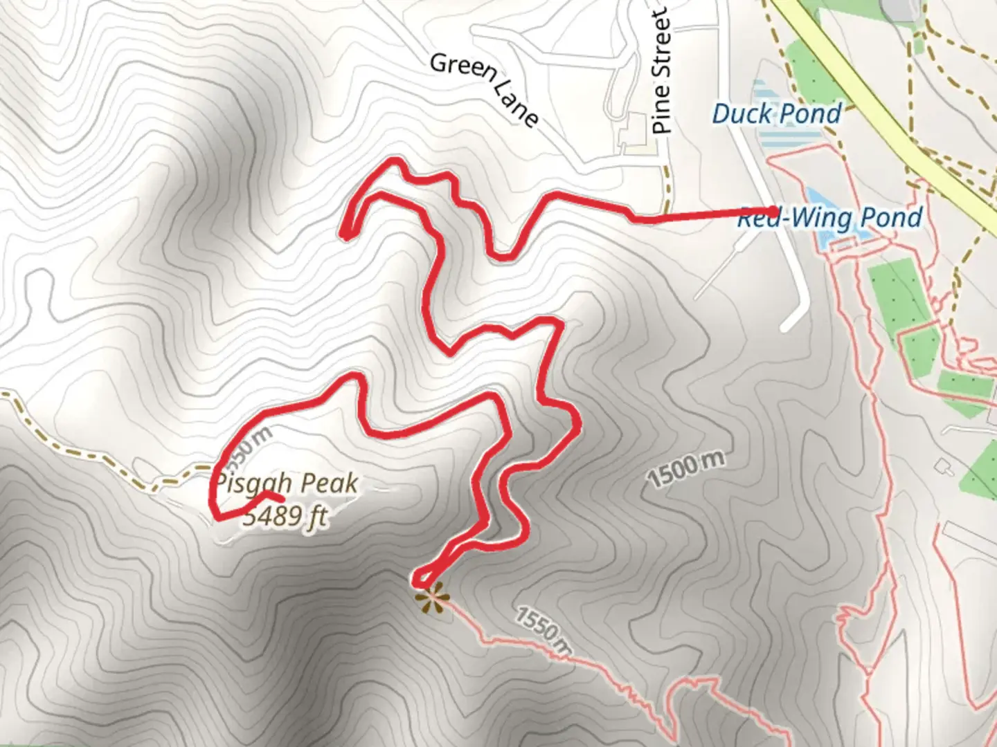 An image depicting the trail Pisgah Peak and its surrounding area.