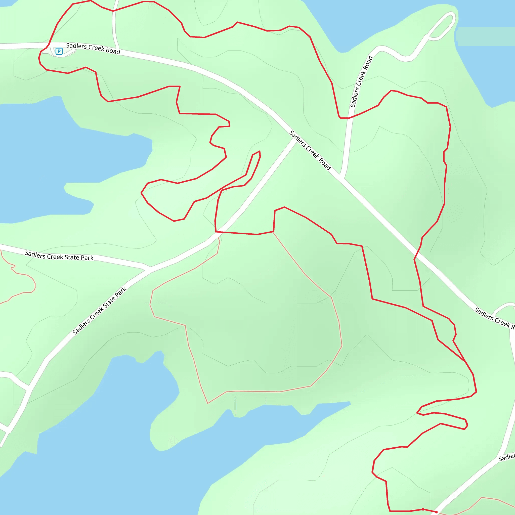 Sadlers Creek State Park Loop mobile static map