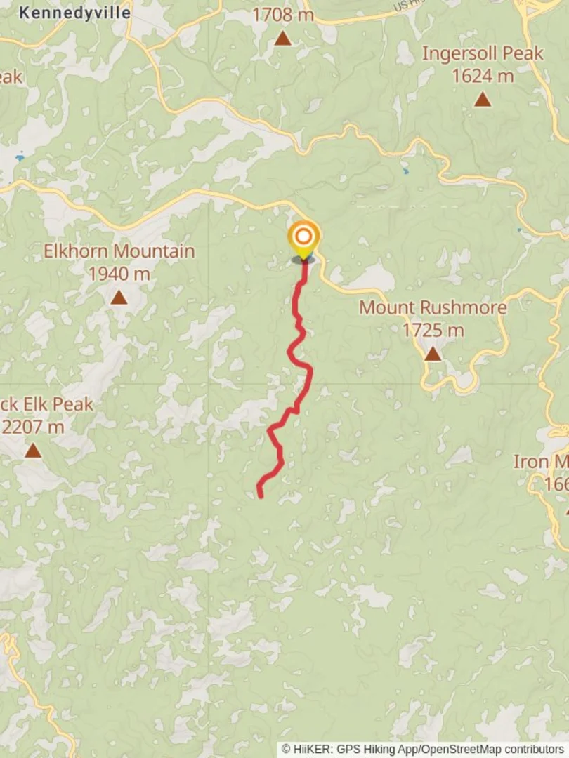 An image depicting the trail Horsethief 14 Trail and its surrounding area.