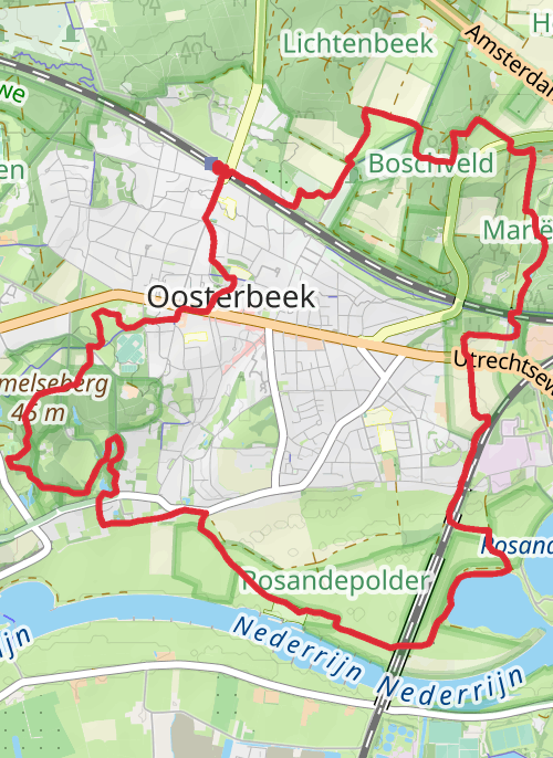 Het Rosandepad rond Oosterbeek  mobile static map