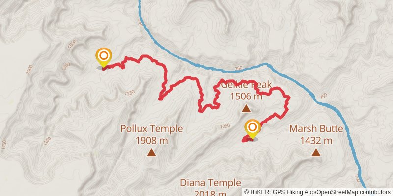 Tonto Trail - South Bass Trail to Boucher Trail stage 3 Map