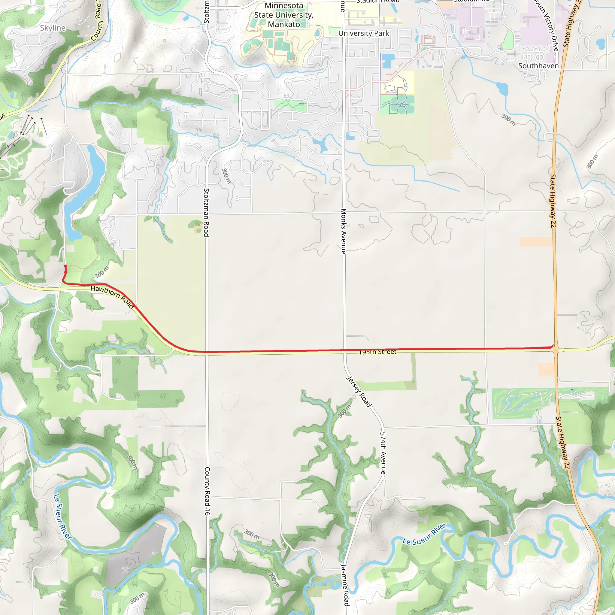 South Route Trail mobile static map