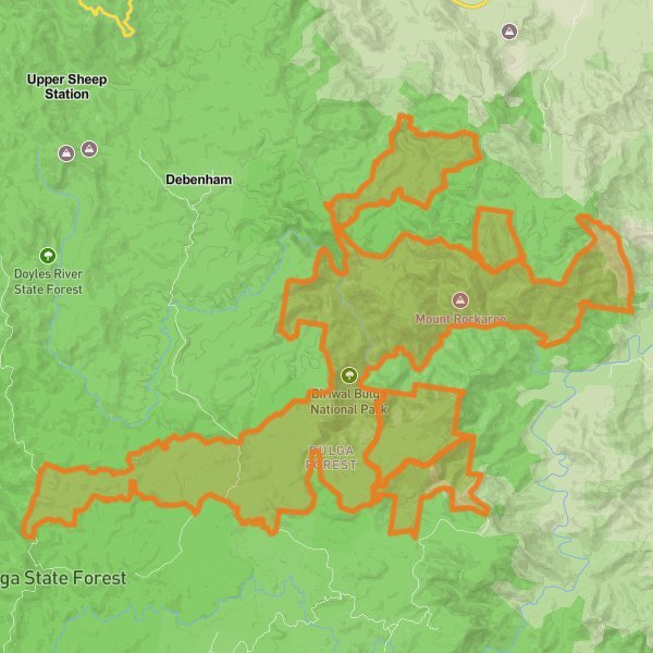 Biriwal Bulga National Park mobile static map