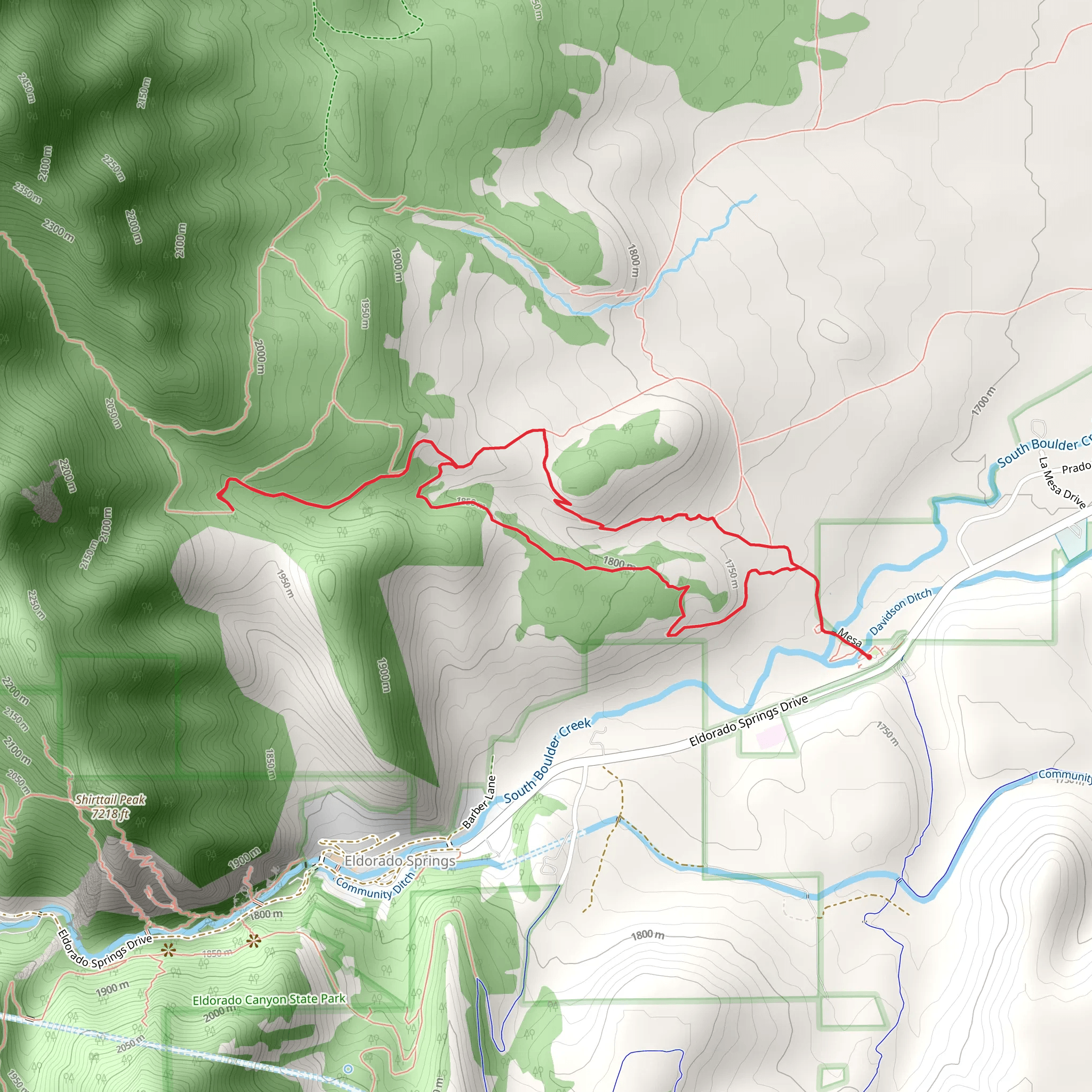 Homestead, Shadow Canyon South and Towhee Loop Trail mobile static map