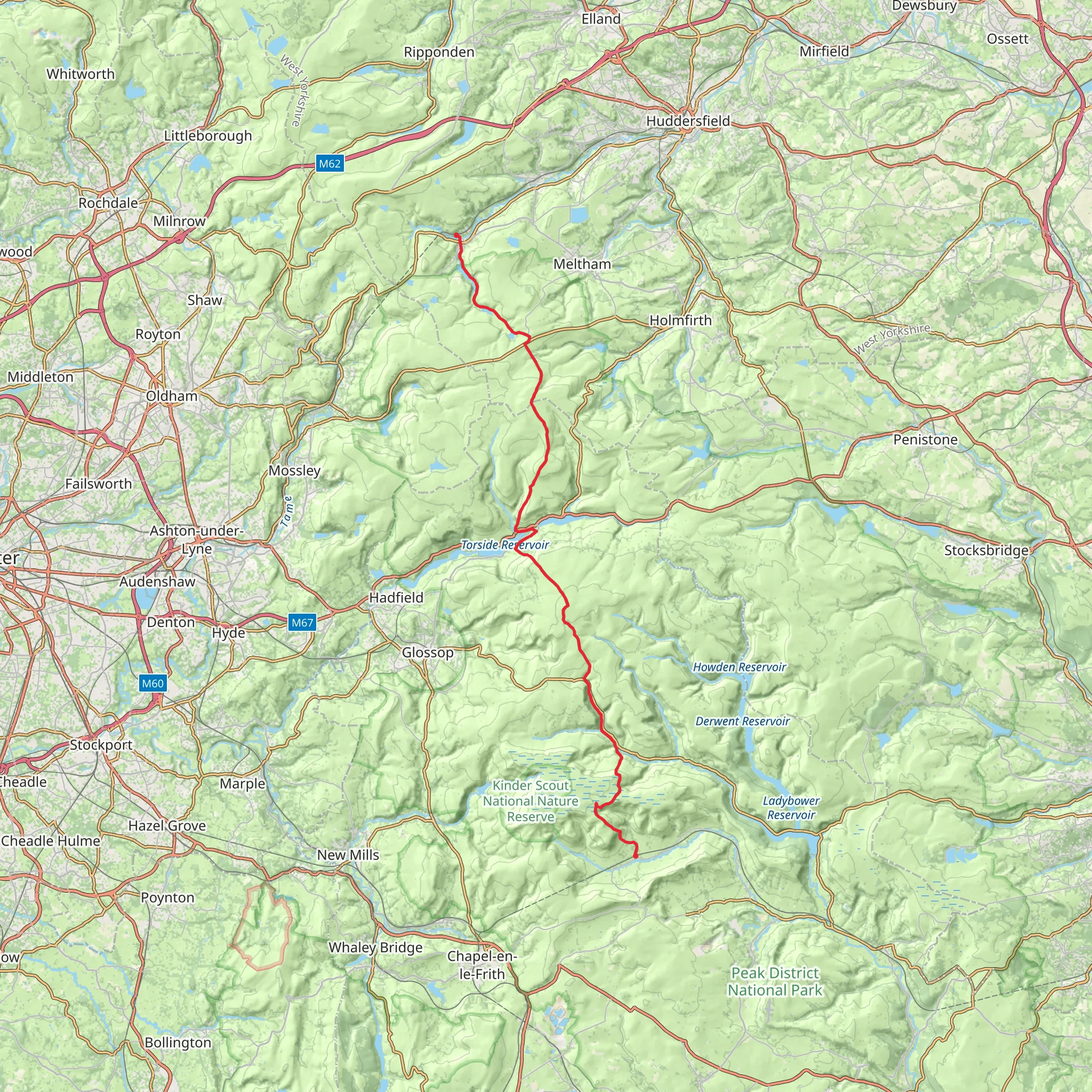 Marsden to Edale challenge mobile static map