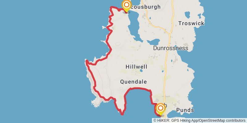 Coastal Walk of Shetland - Unst stage 4 Map
