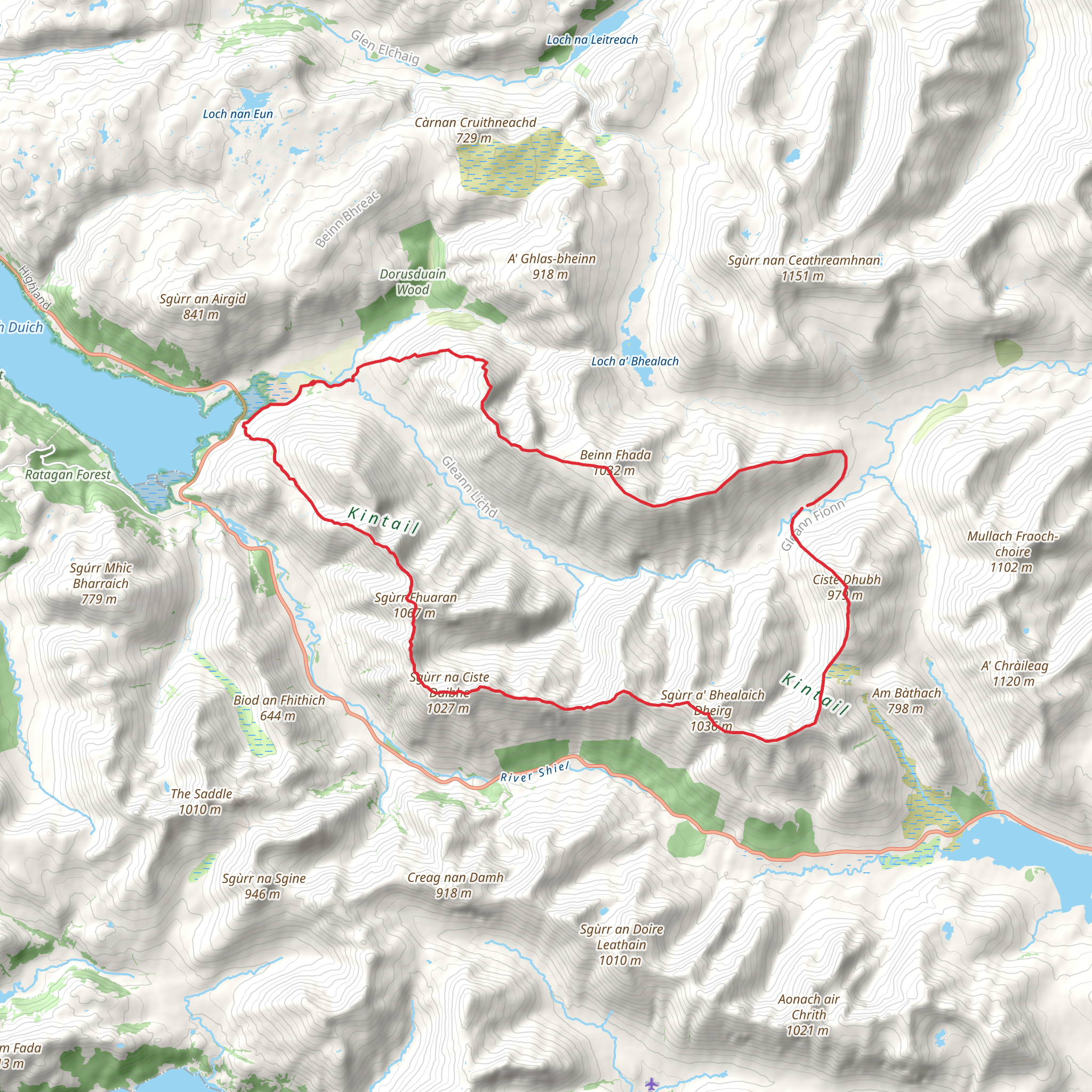 Beinn Fhada, The Brothers and Five Sisters Loop mobile static map