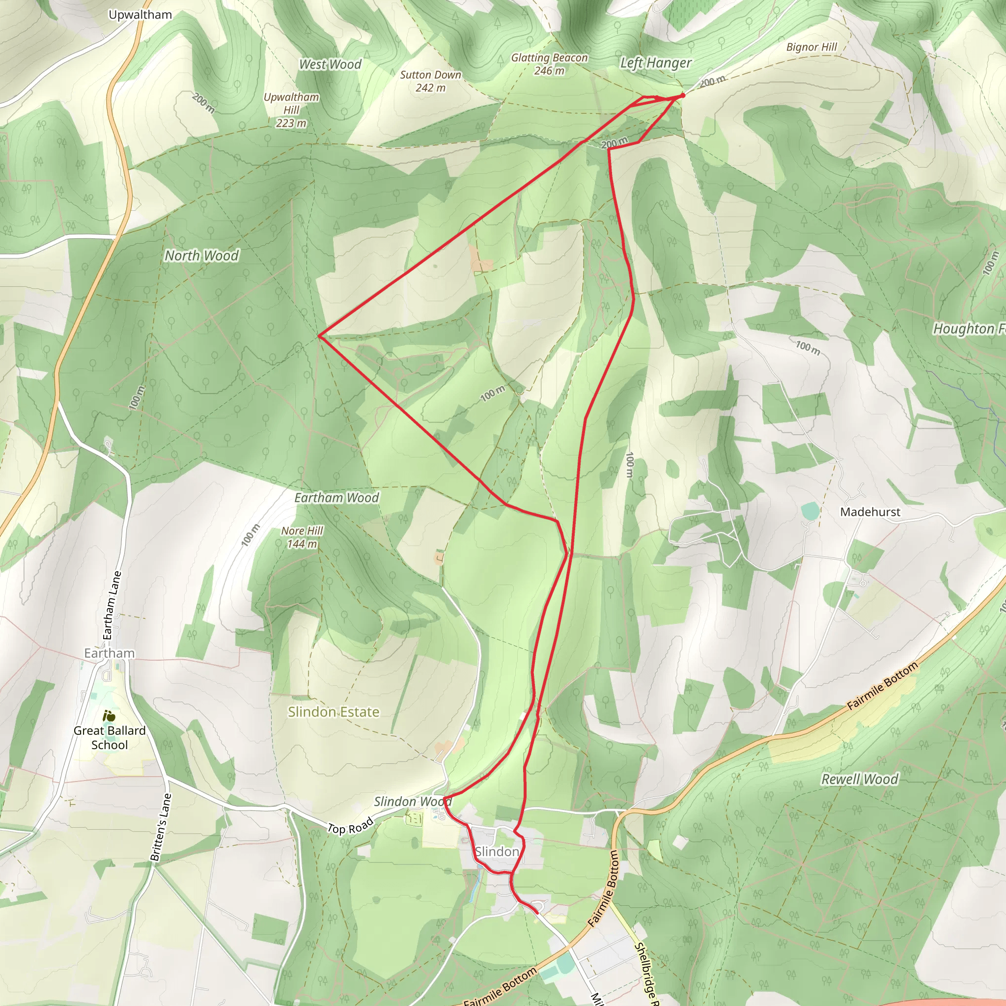 Slindon Estate Loop mobile static map
