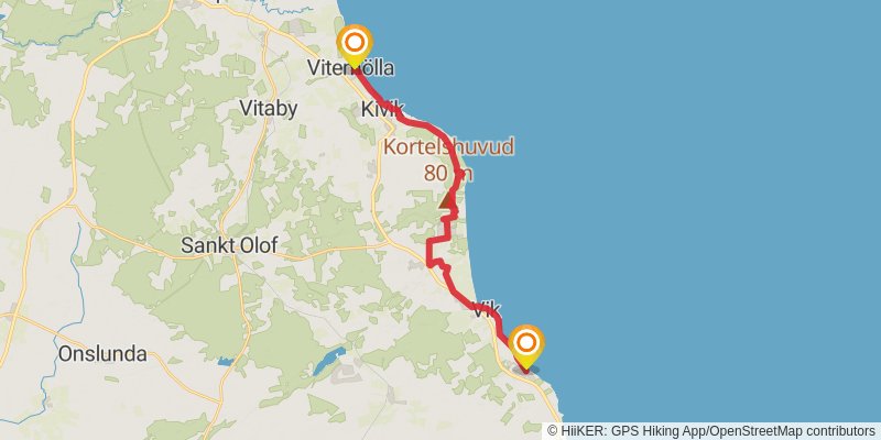 Skåneleden Trail stage 30 Map