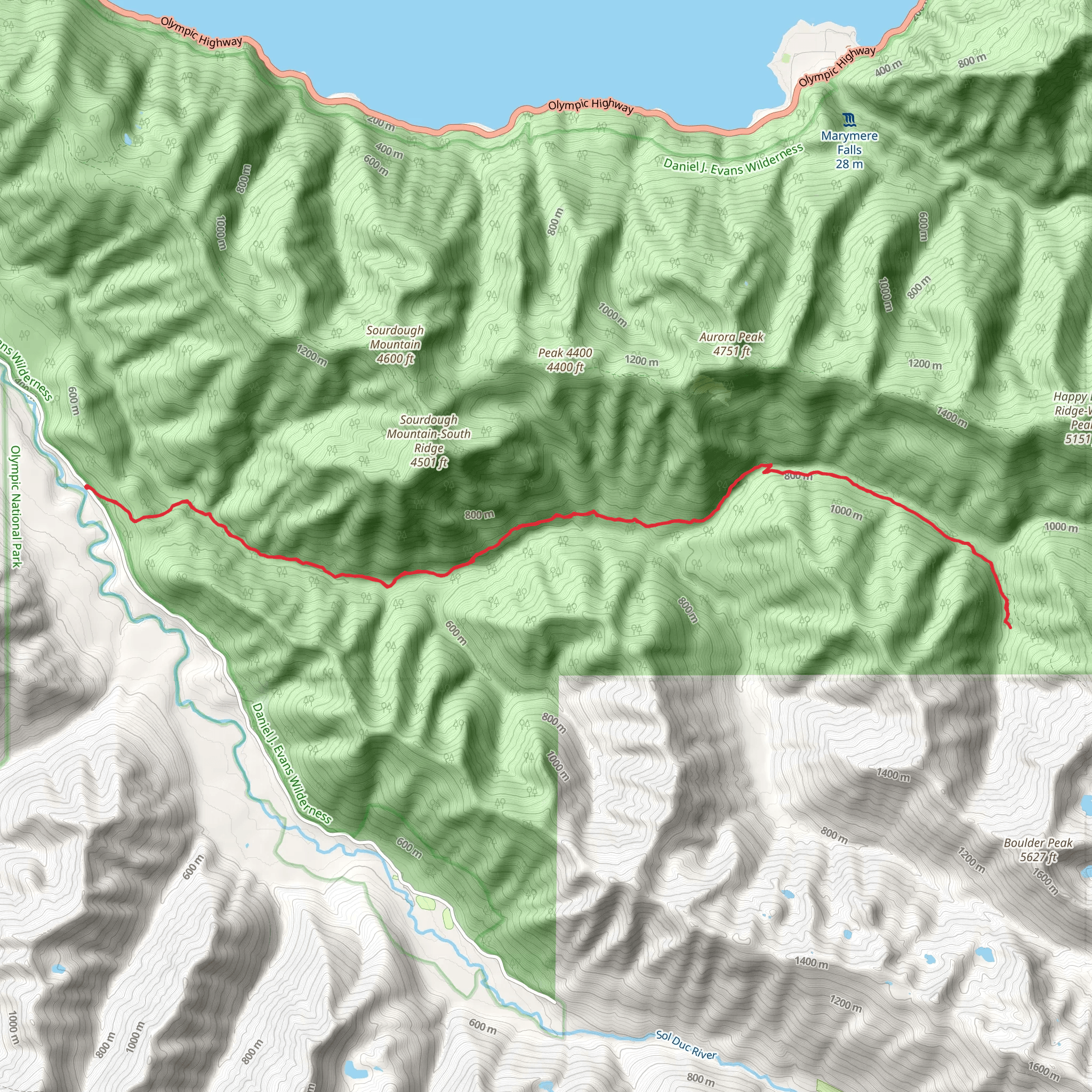 North Fork Soleduck Primitive Trail mobile static map