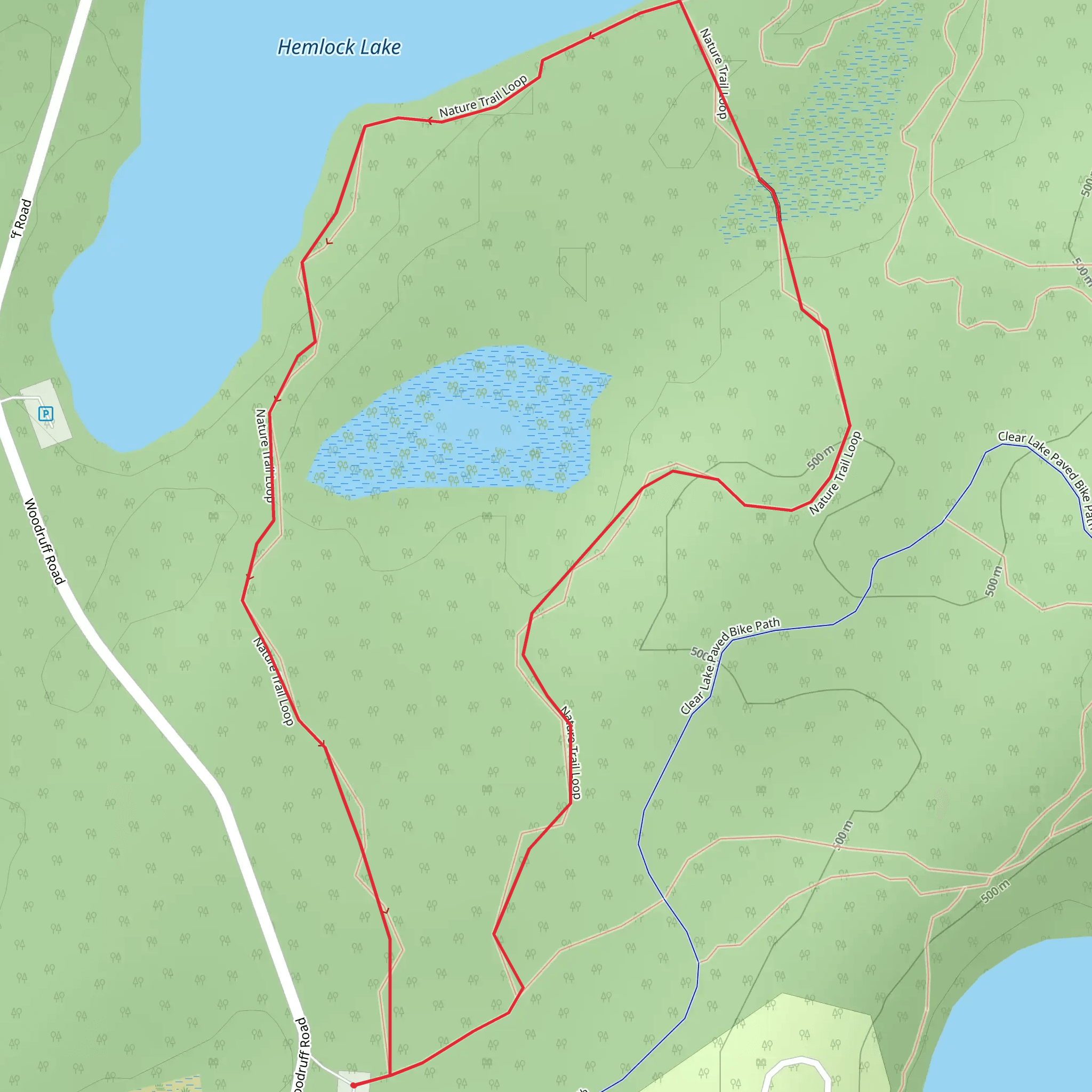 Nature and Hemlock Lake Loop Trail mobile static map