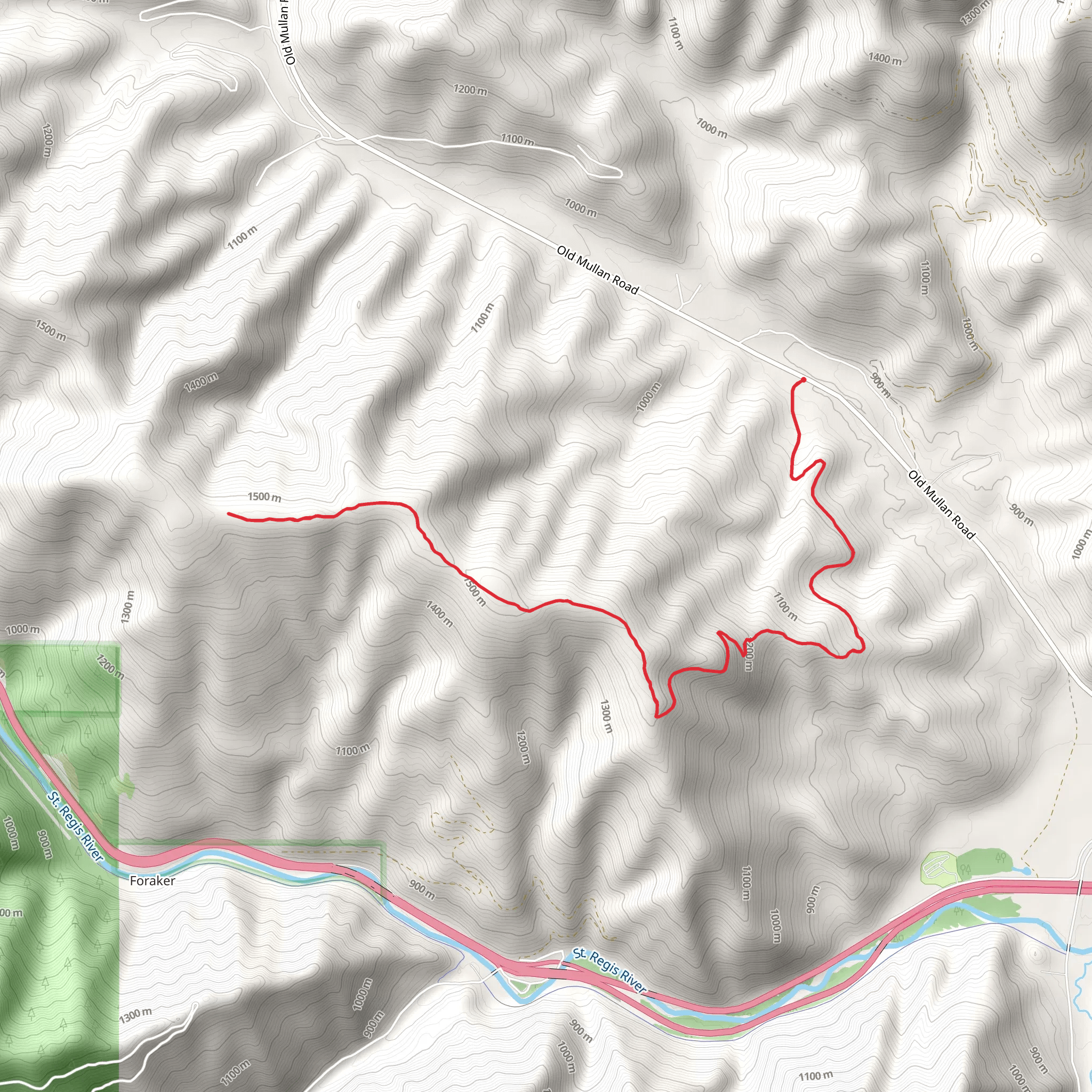 Boyd Mountain Trail mobile static map