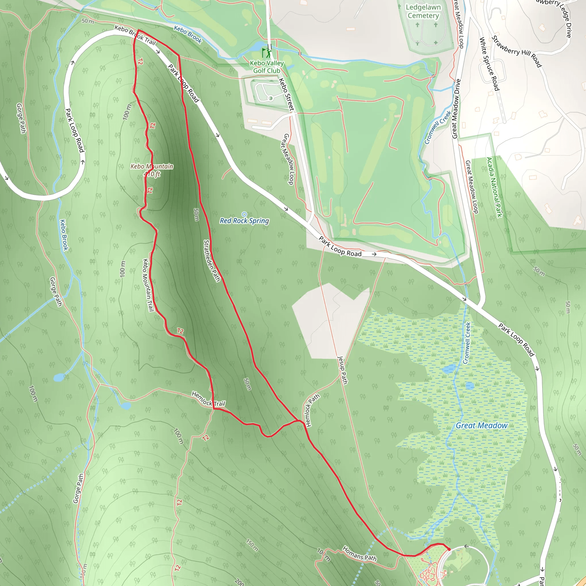 Kebo Mountain Loop via Stratheden Path mobile static map