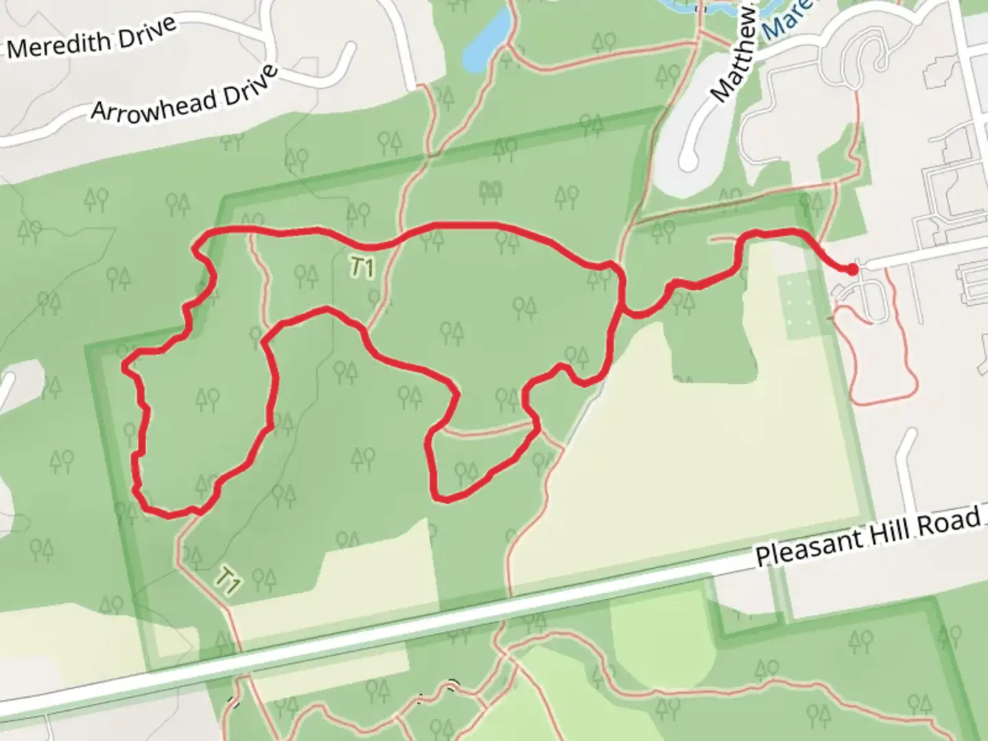 An image depicting the trail Crystal Springs Farm North Loop and its surrounding area.