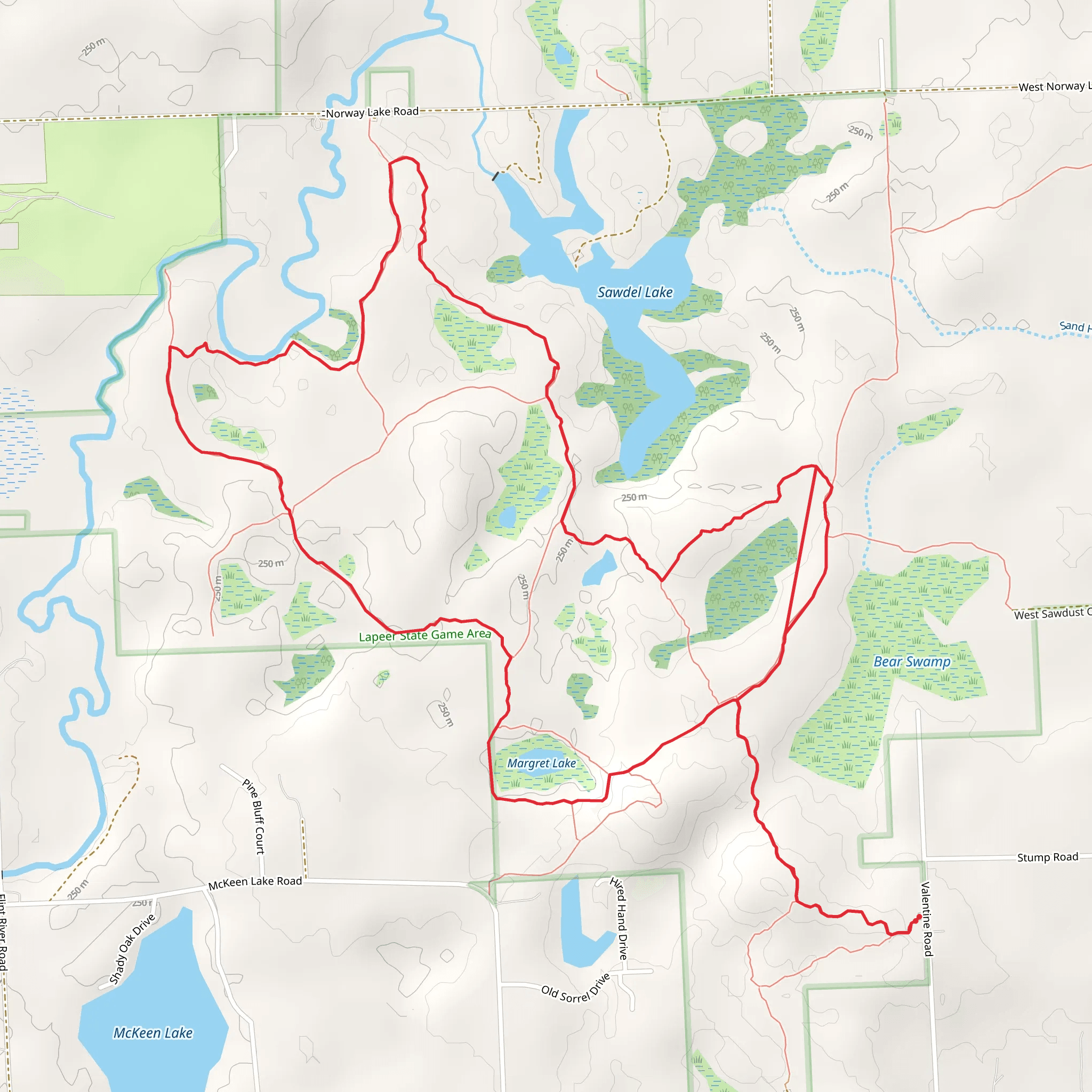 Sawdel Lake Overlook Loop mobile static map