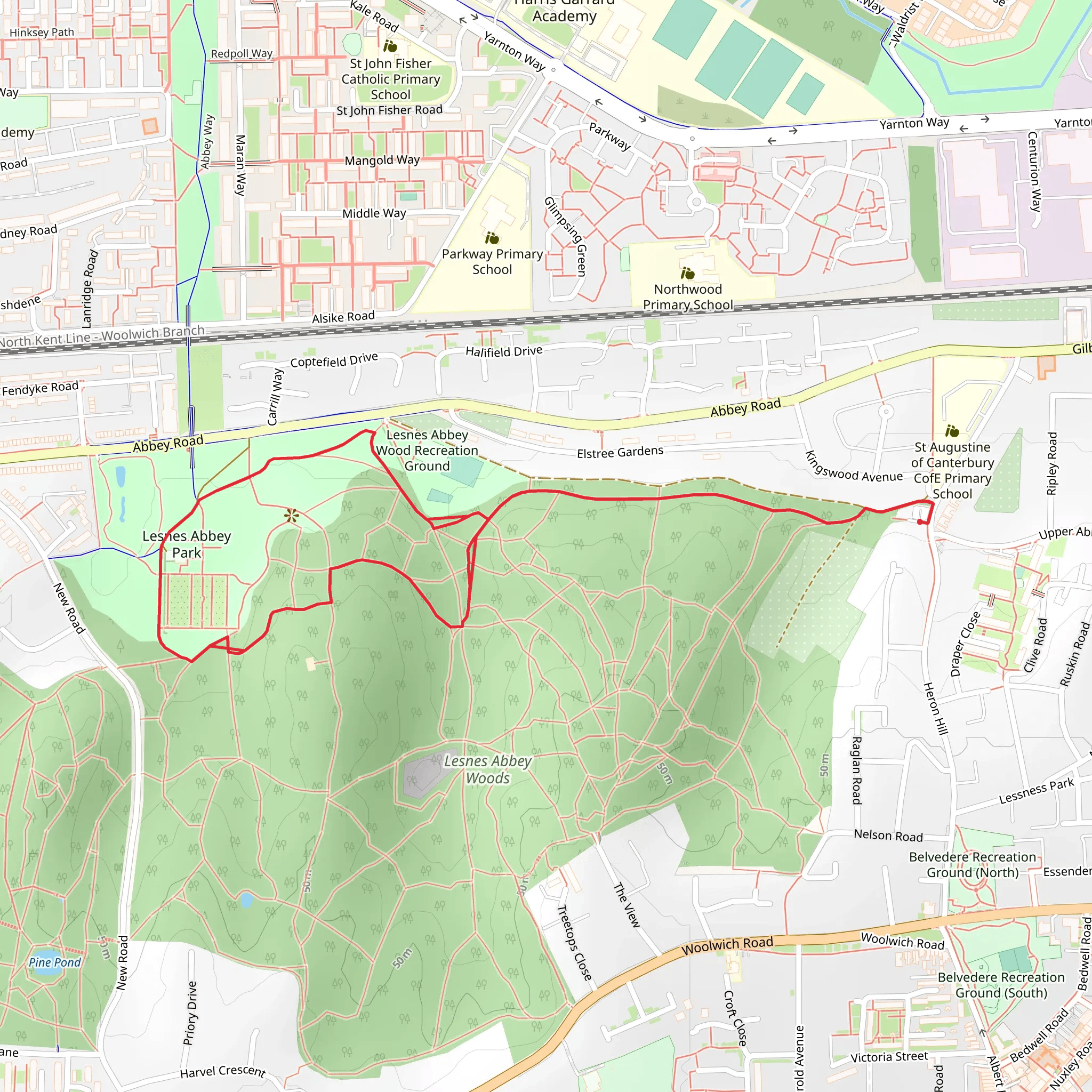 Monk's Garden Loop mobile static map