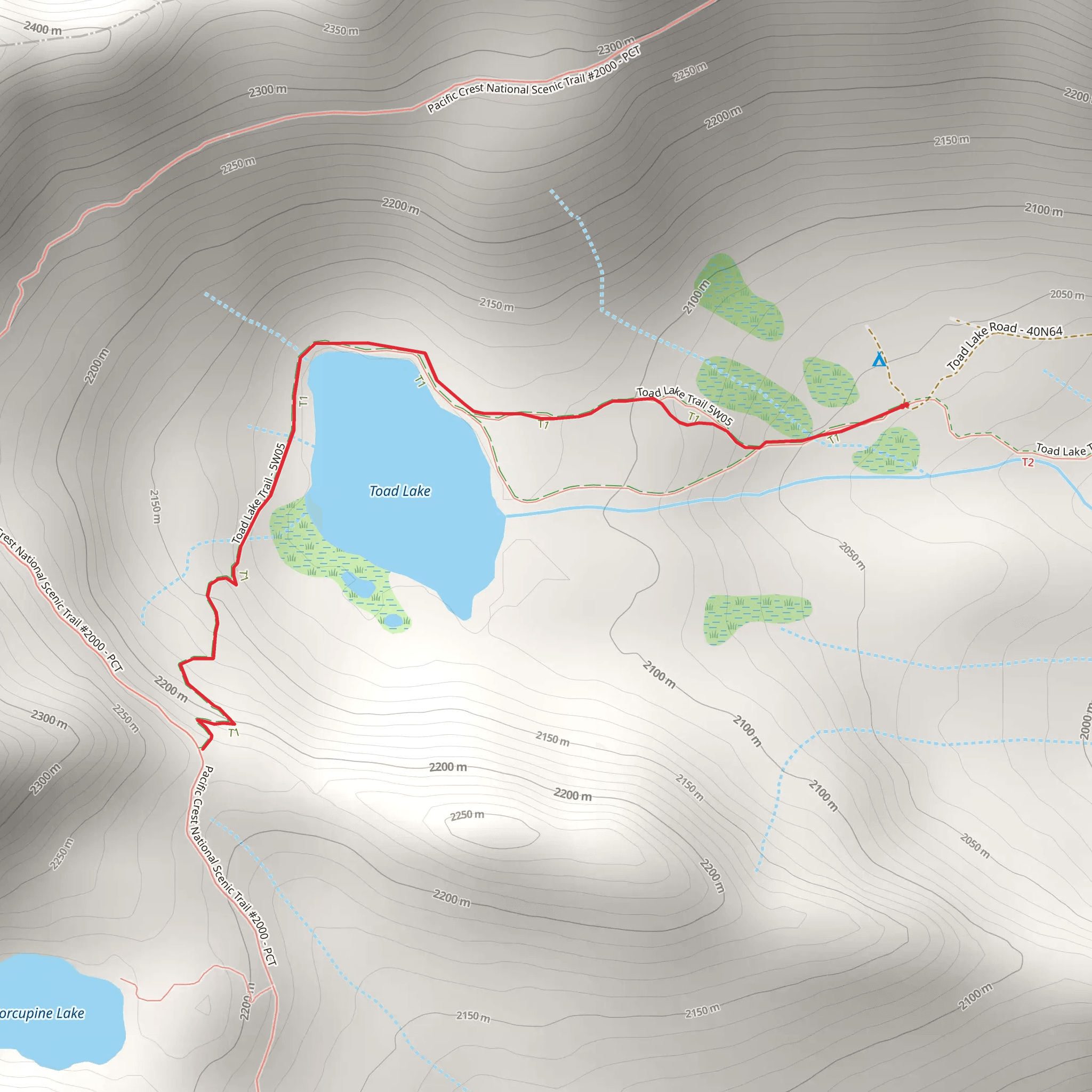 Toad Lake Trail mobile static map