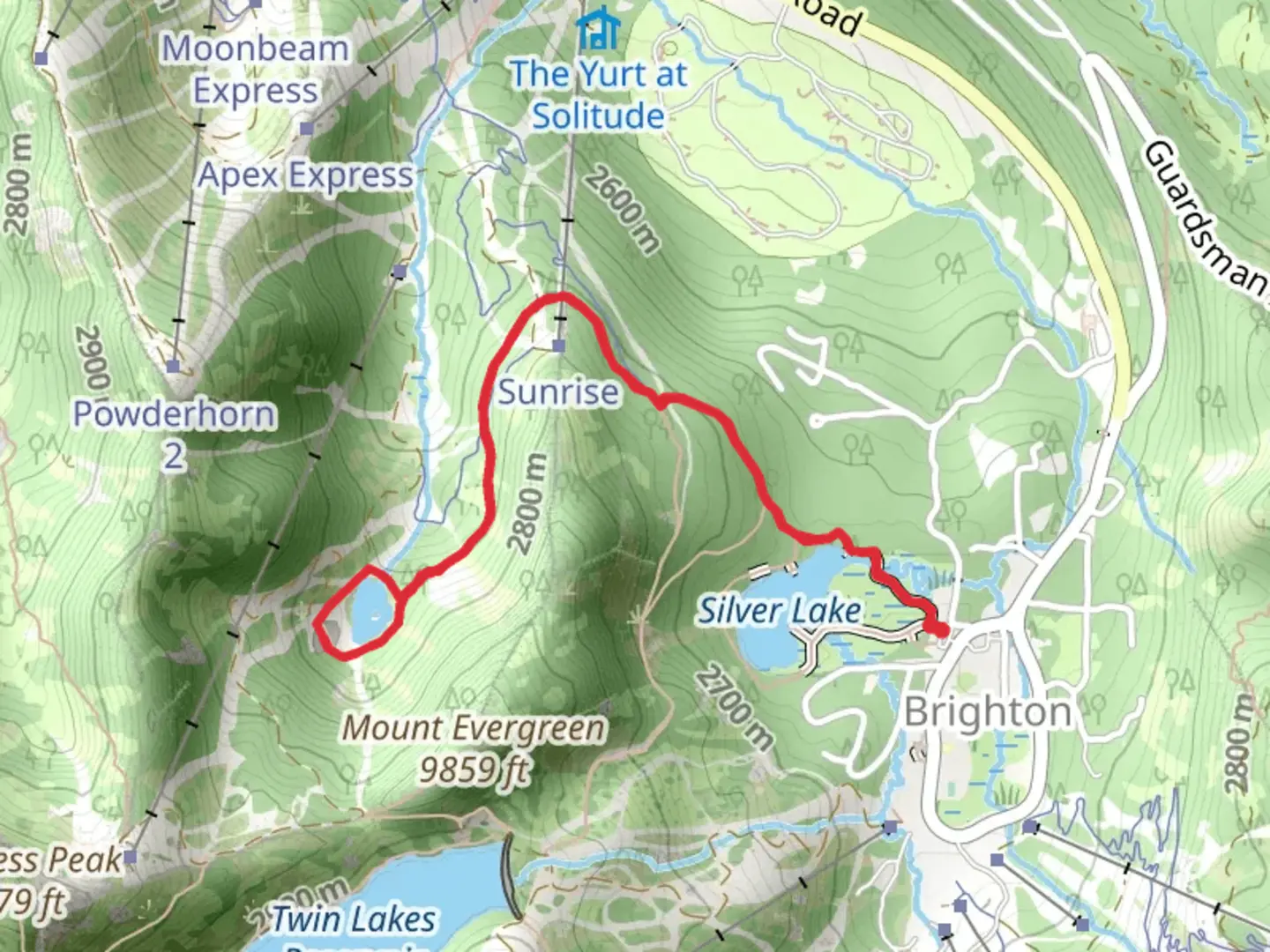 An image depicting the trail Silver Lake Nature Trail and Lake Solitude Trail and its surrounding area.