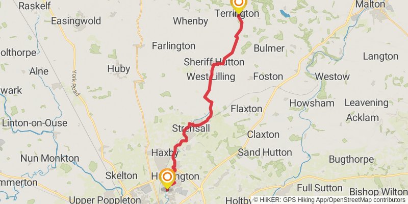 Ebor Way stage 2 Map