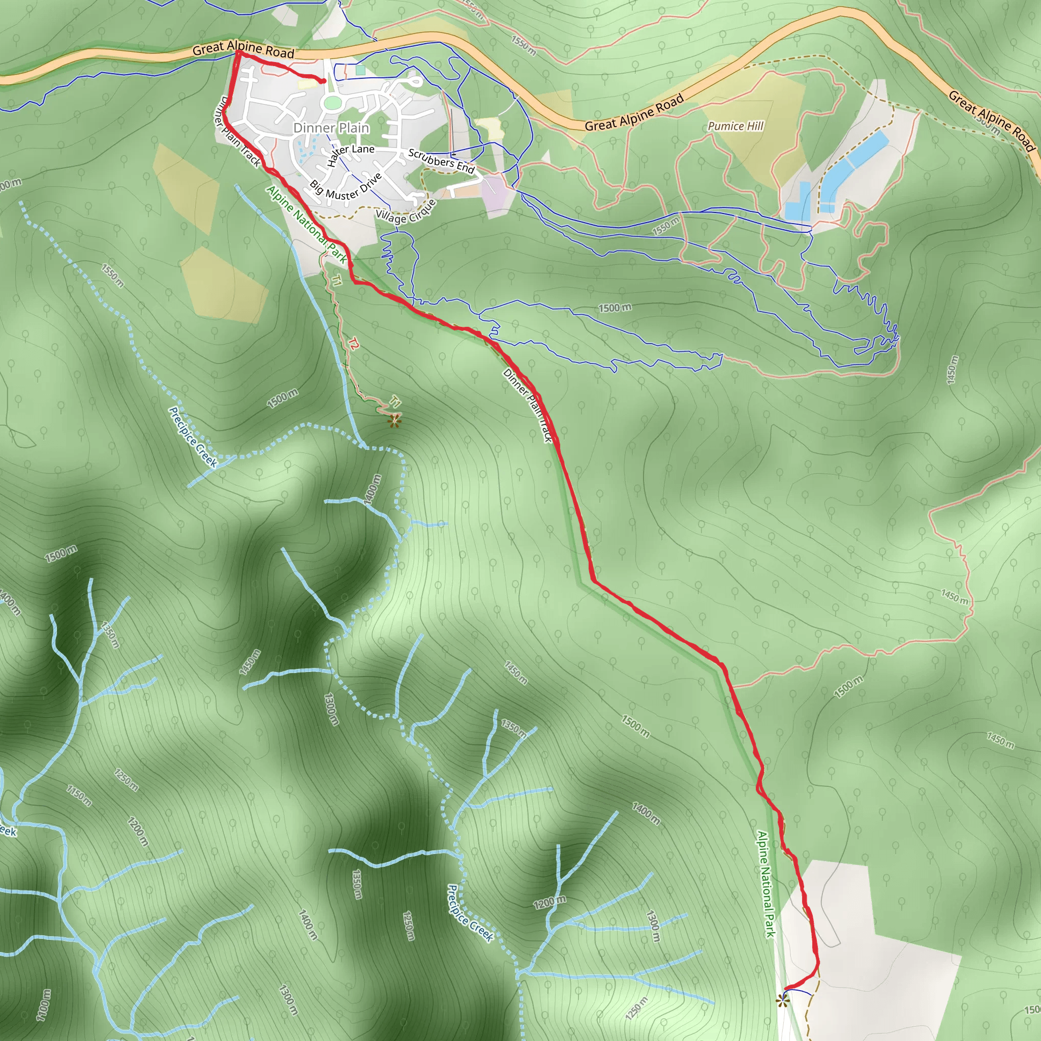 Precipice Plain Walk mobile static map