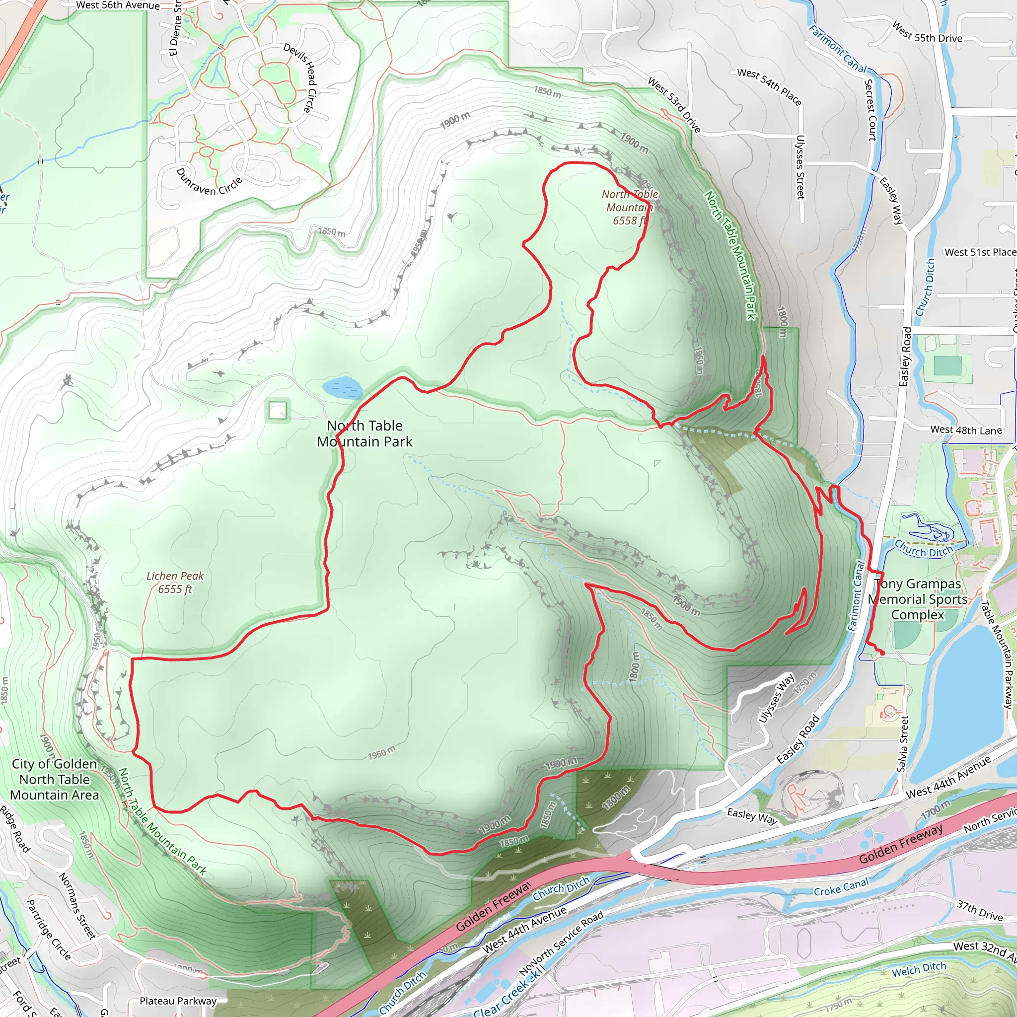 Lichen Peak - North Mountain Loop Trail mobile static map
