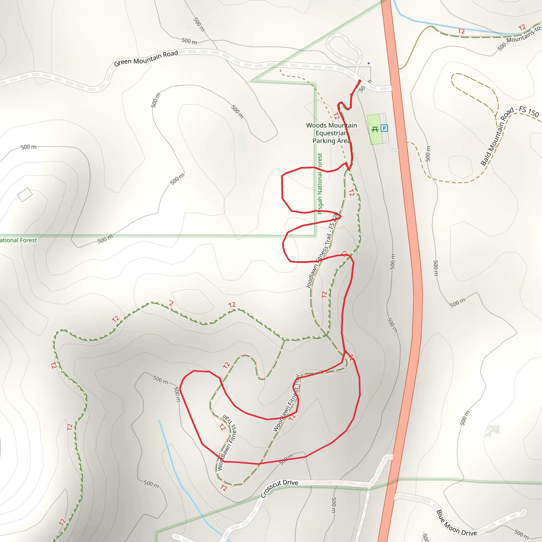 Woodlawn Fitness Trail mobile static map
