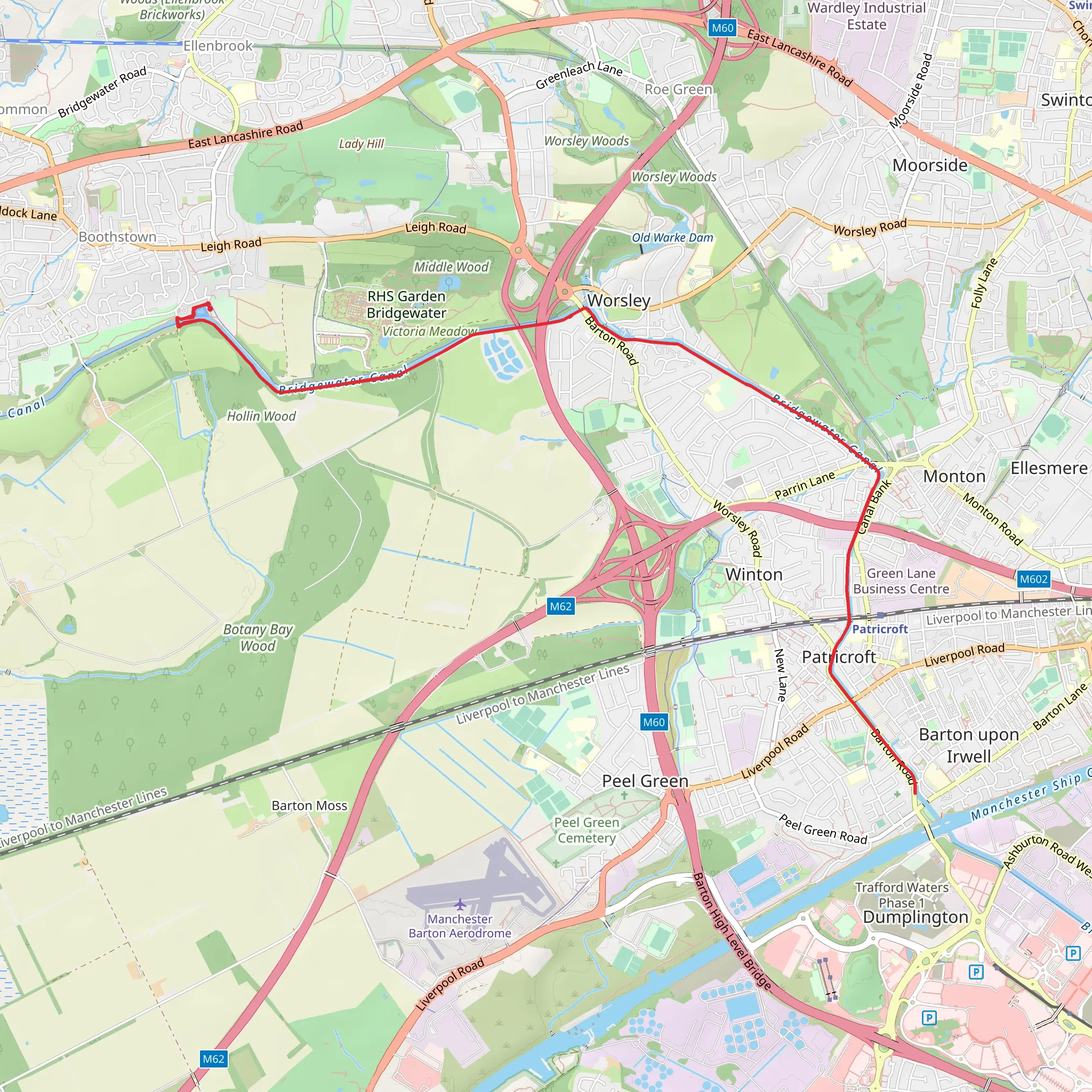 Bridgewater Canal Walk - Worsley mobile static map