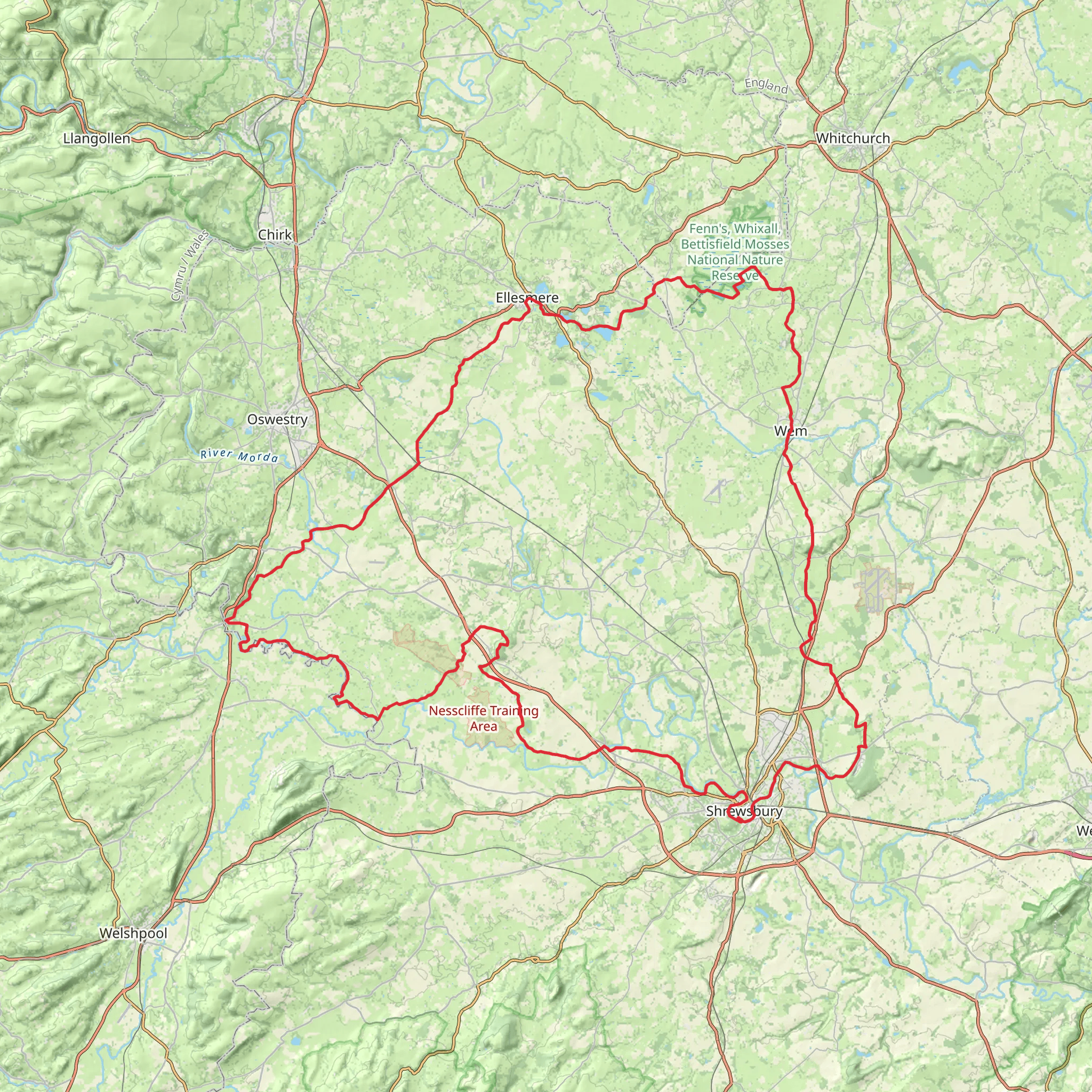Shropshire Way - North Loop mobile static map