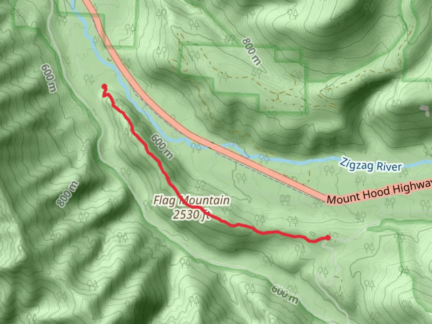 An image depicting the trail Flag Mountain Trail and its surrounding area.