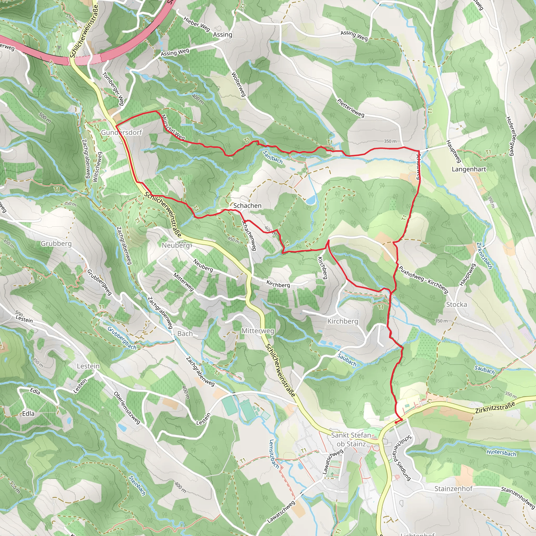 Zirknitz-Gundersdorf Loop Trail mobile static map