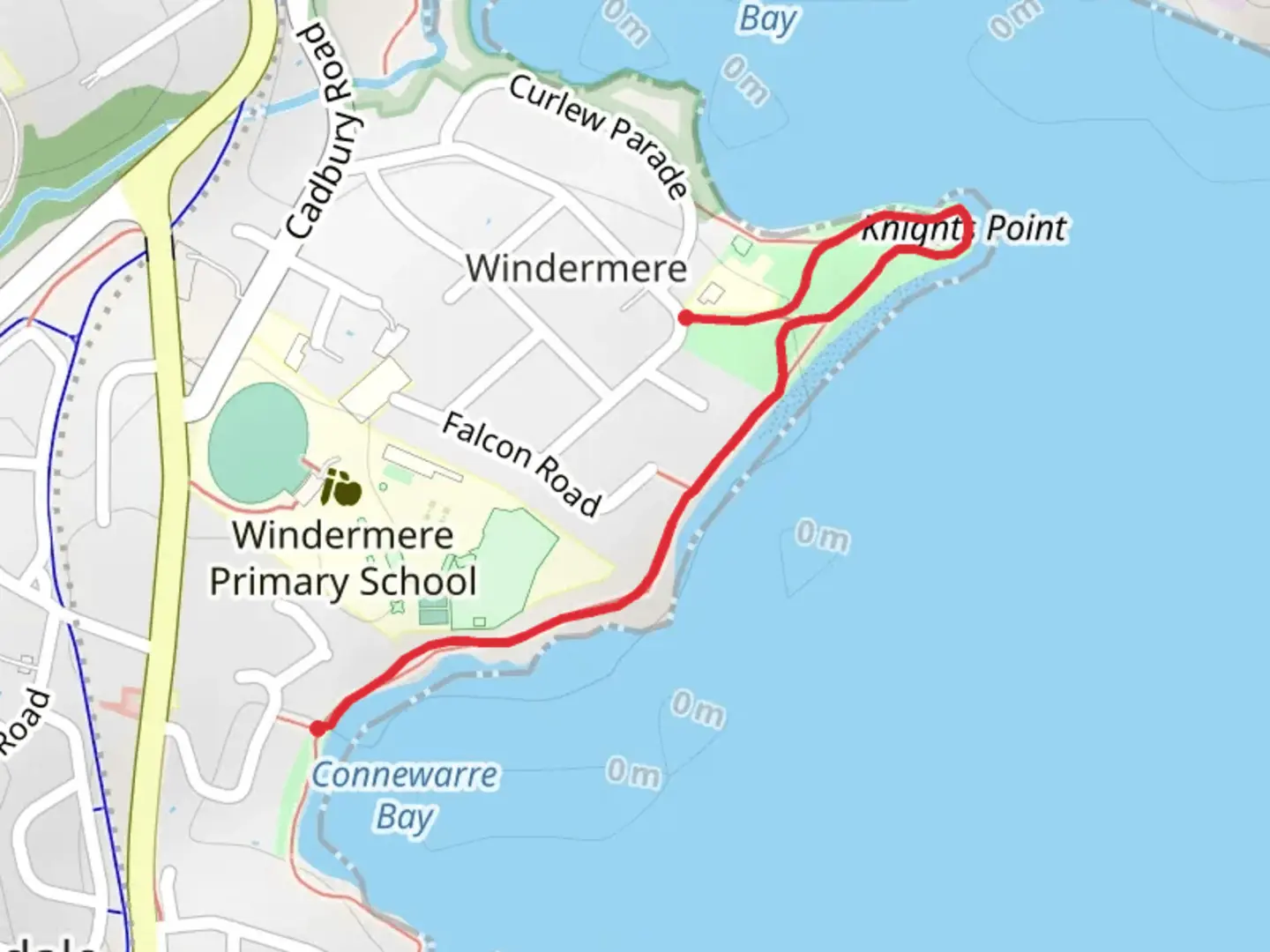 An image depicting the trail Conneware Bay to Windermere Beach Trail and its surrounding area.