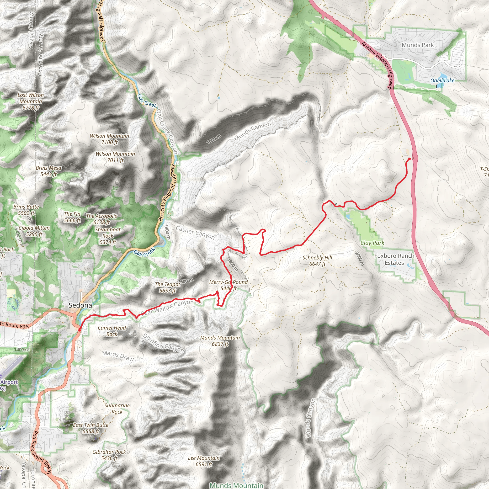 Schnebly Hill Road mobile static map