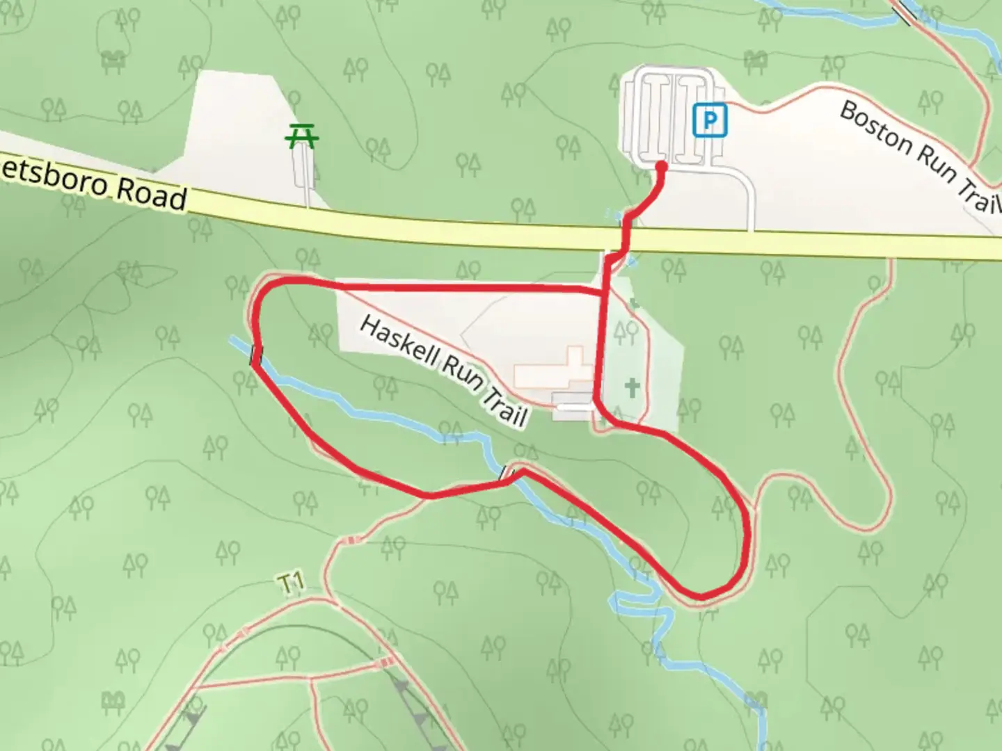 An image depicting the trail Haskell Run Trail and its surrounding area.